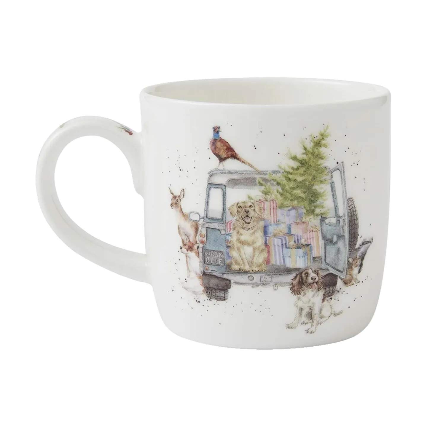 Royal Worcester Krus og kopper med hank Wrendale Krus - Driving home xms i Dyr, 4