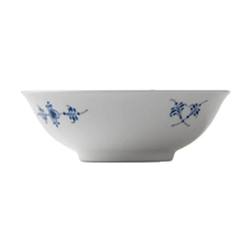 Royal Copenhagen Serveringsskåle Musselmalet Riflet Skål i Koboltblå/hvid, 16 cm, 4