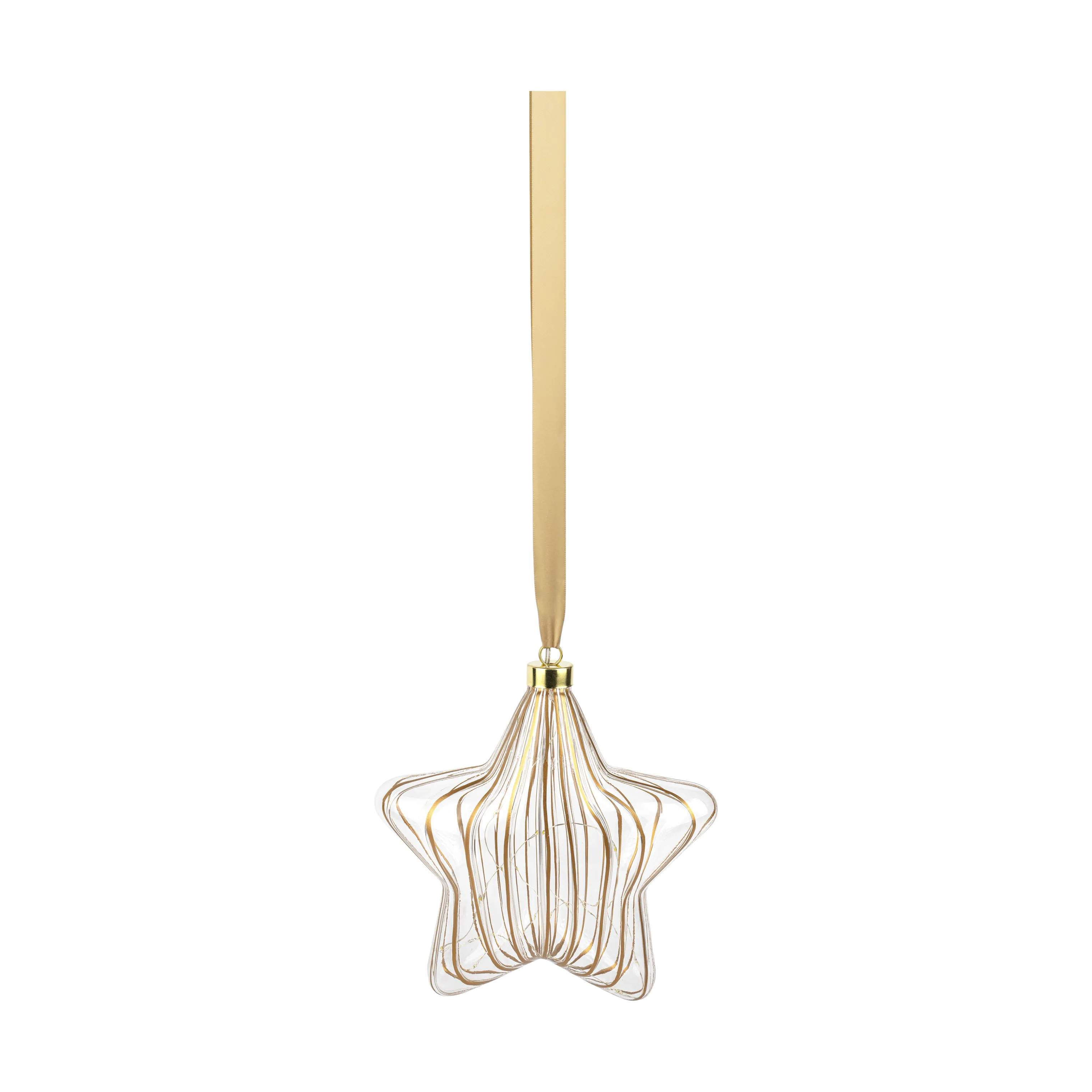 Casa Christmas Lysdekoration LED Ophæng - Stjerne i Guld/Stjerne, 1