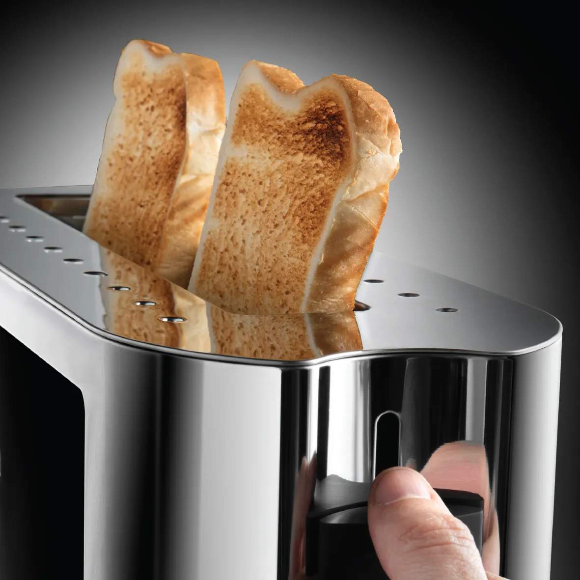 Russell Hobbs Brødristere Elegance Glass Brødrister i Stål/Sort, 6