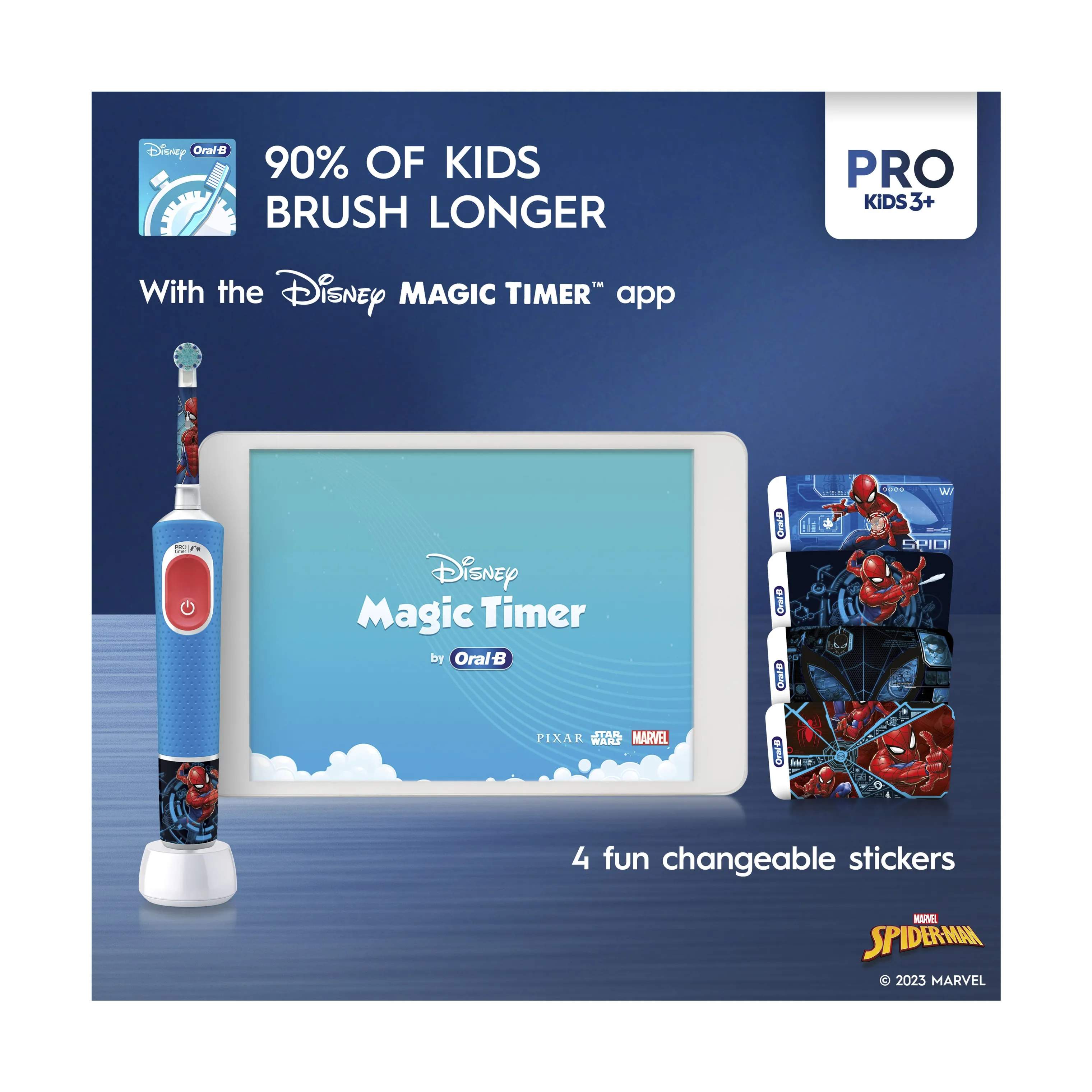 Oral-B Eltandbørster Vitality Pro Kids Elektrisk Tandbørste - Spiderman i Spiderman, 2