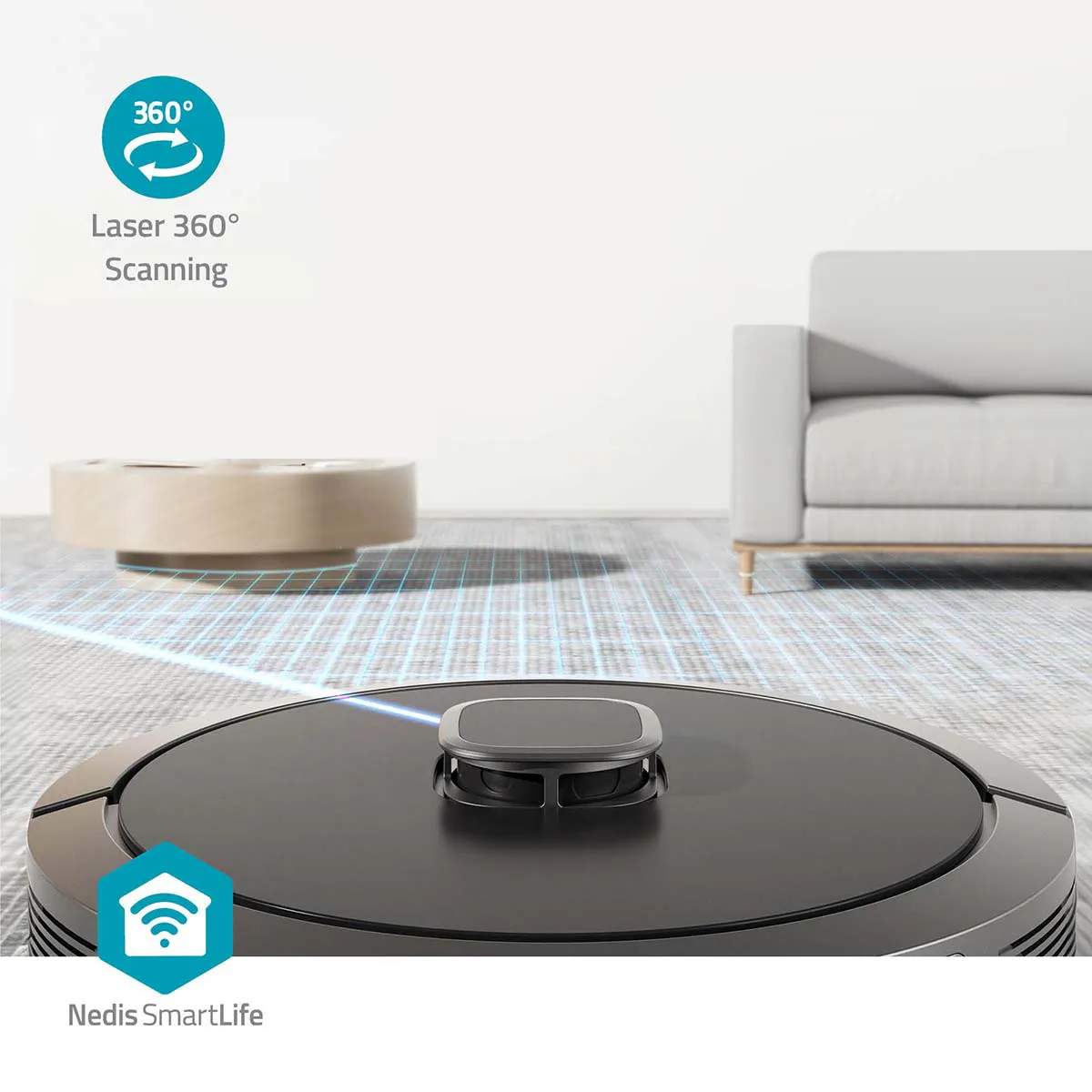 Nedis Robotstøvsugere Smart Life Robotstøvsuger WIFIVCL002CBK i WIFIVCL002CBK sort, 2