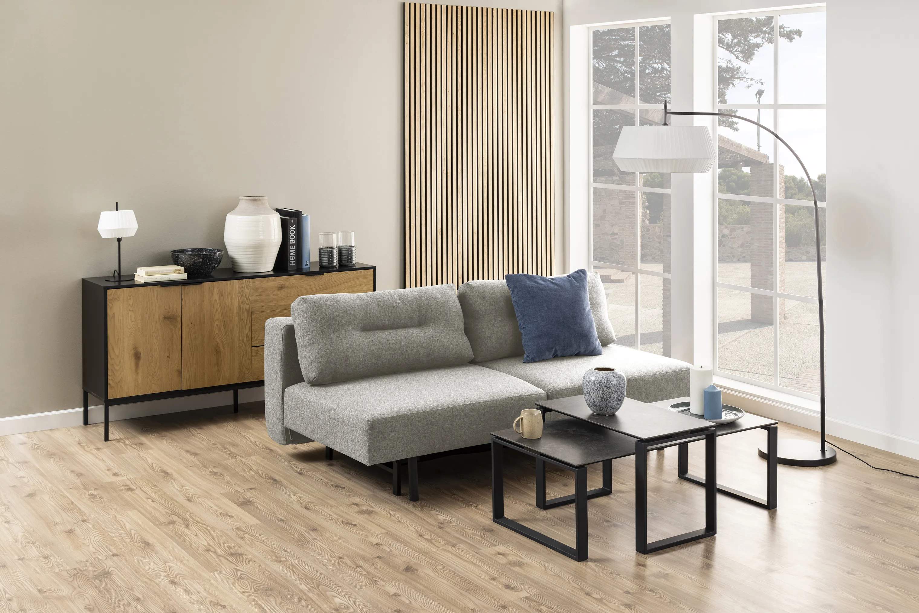 CASA Living Daybeds Malling Sovesofa i Lysegrå/mat sort, 2