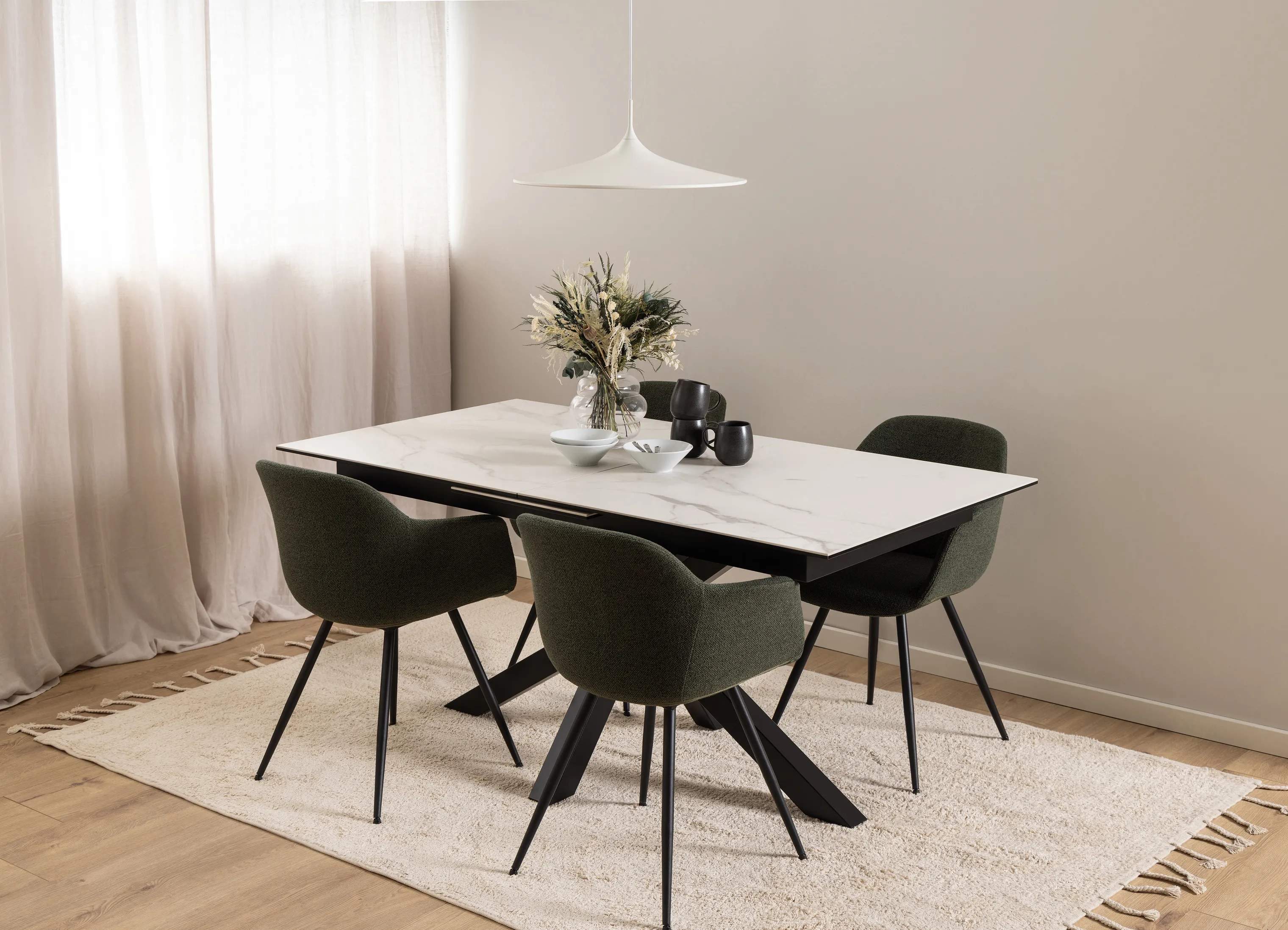 CASA Living Spiseborde Heaven Spisebord i Hvid ankranes, B210 x L90 cm, 3