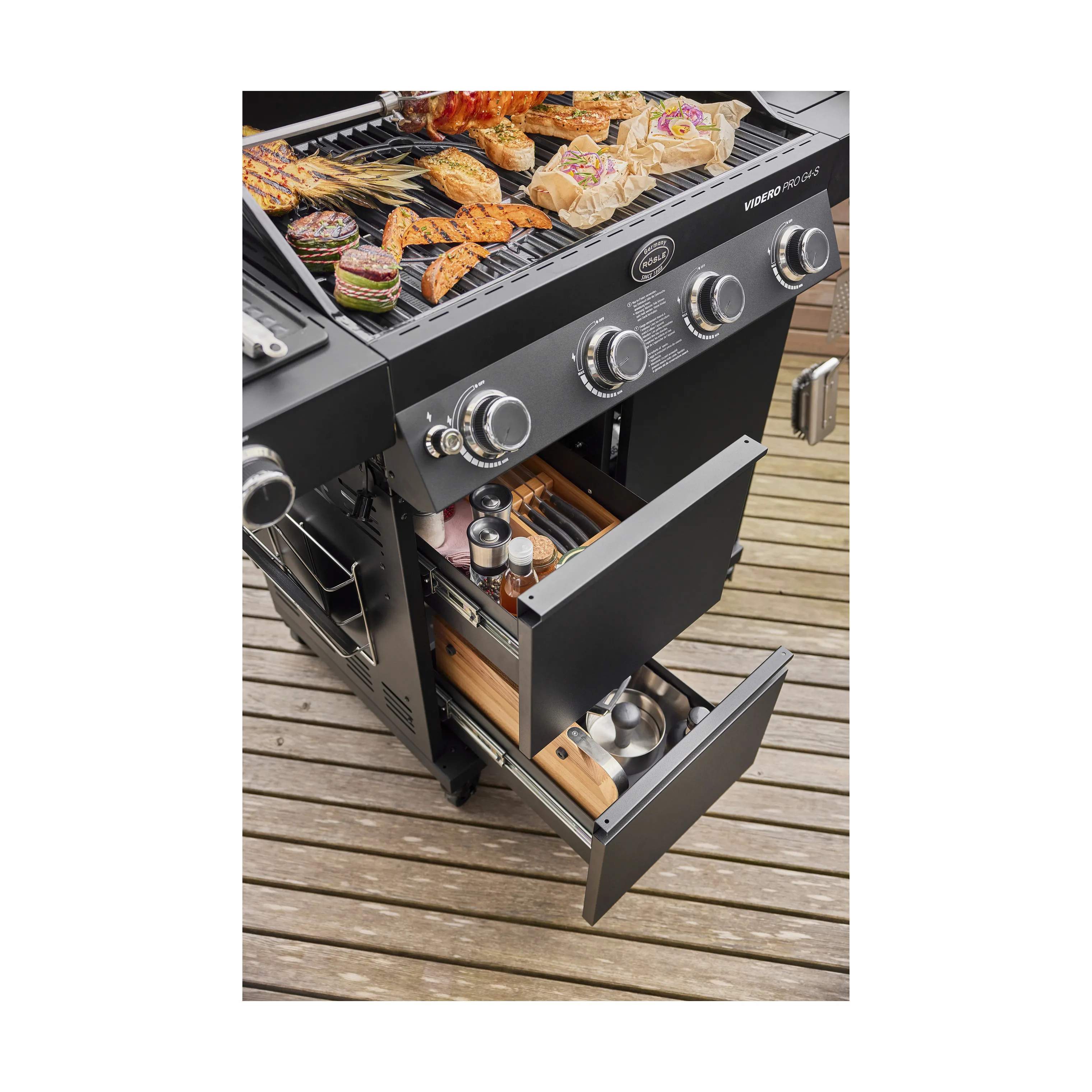 RÖSLE Gasgrill Videro Pro Gasgrill i Sort, 7