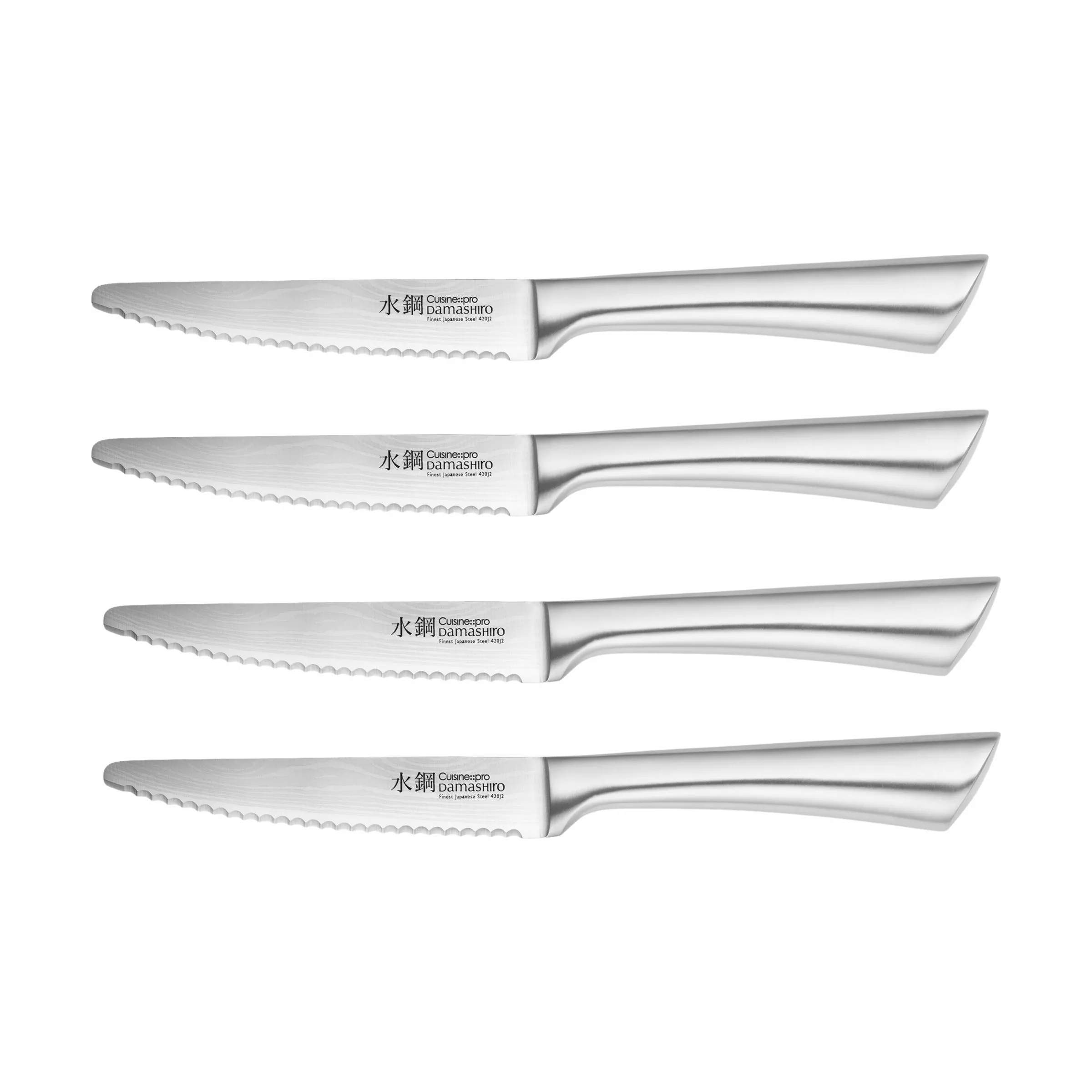 Damashiro® Steakkniv - 4 stk., sølvfarvet, large