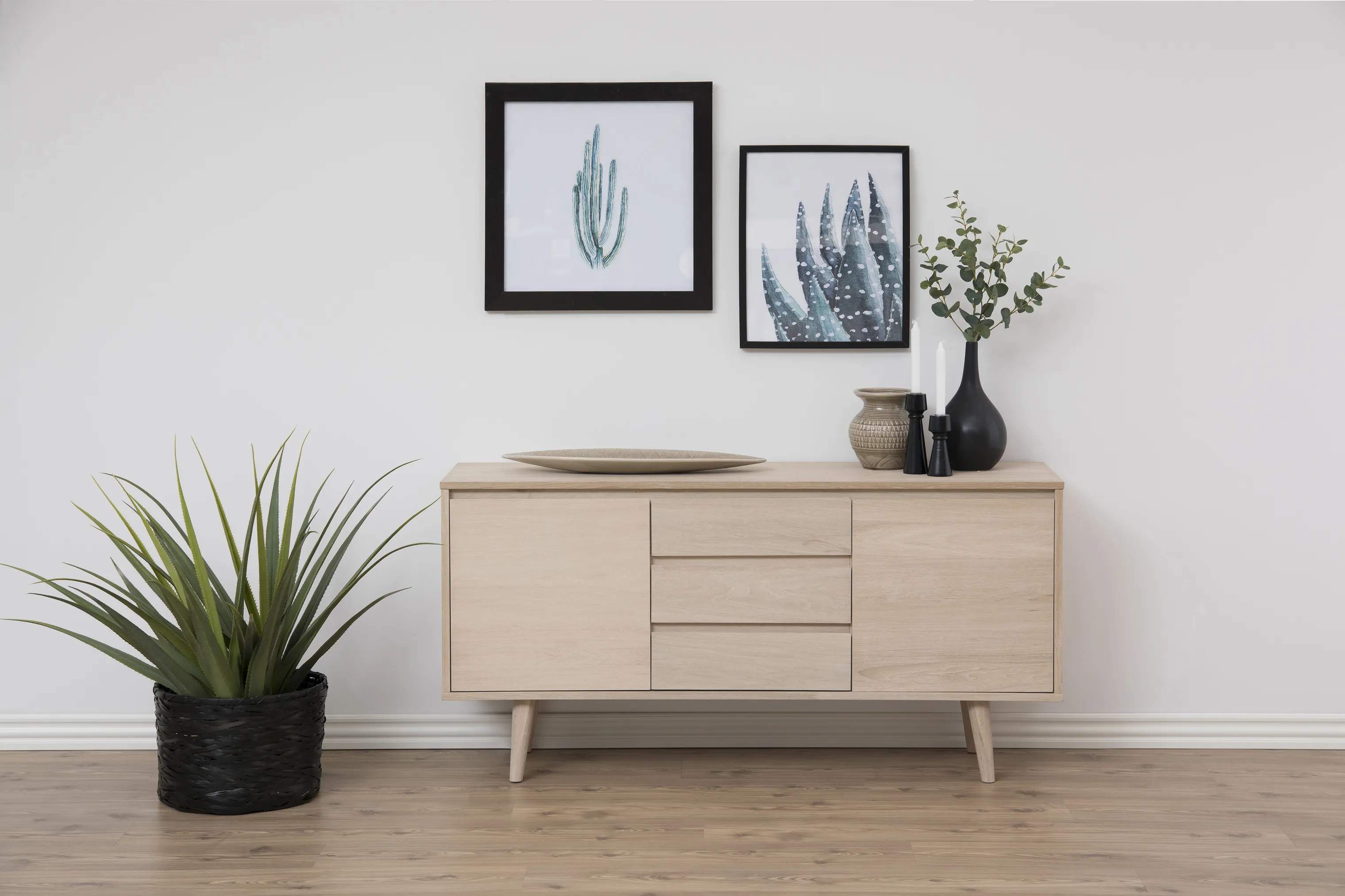 CASA Living Skabe Nagano Skænk i Lys eg, 2