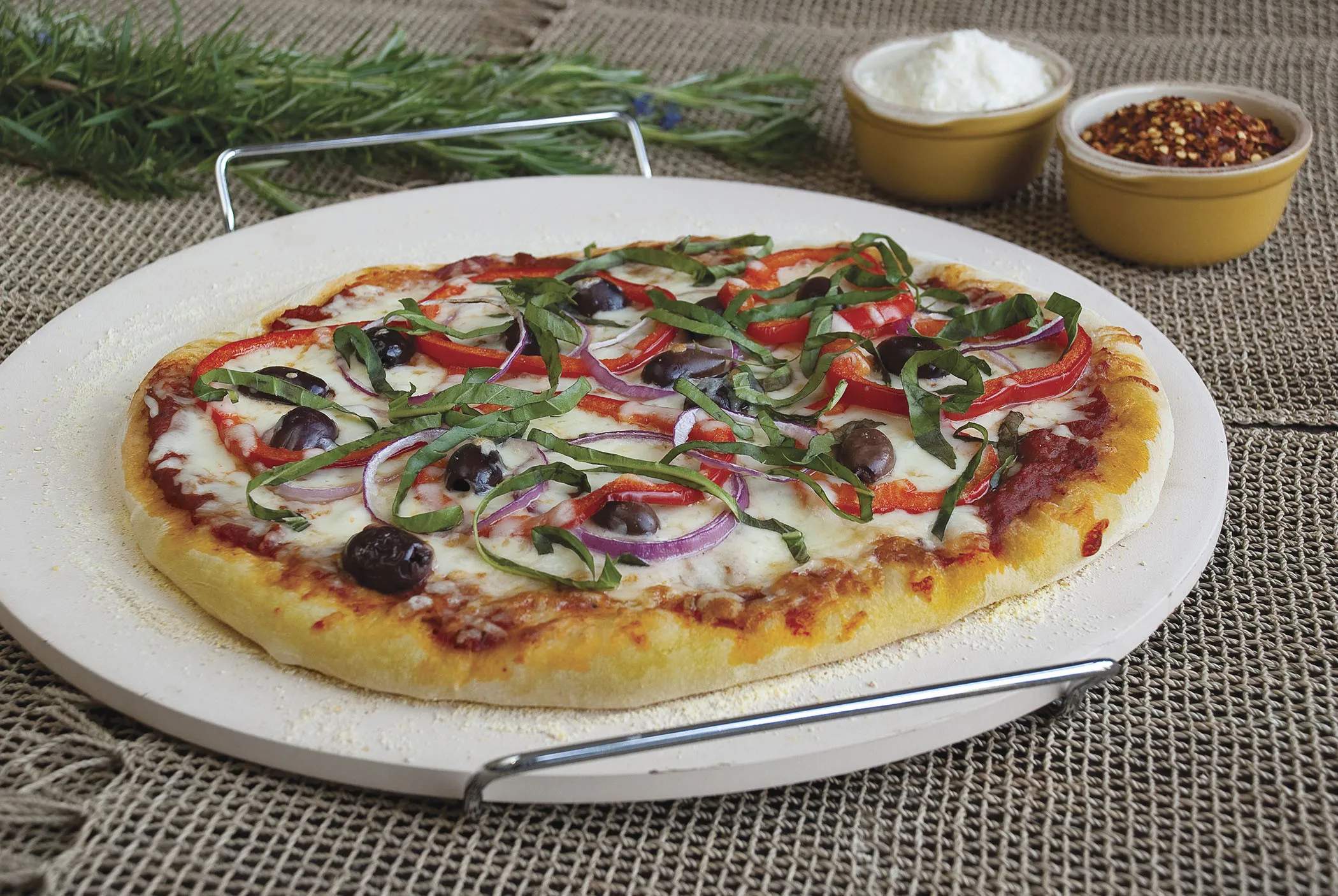 Pizza Masters Pizzasten Rund Pizzasten m. håndtag i Stål, 2