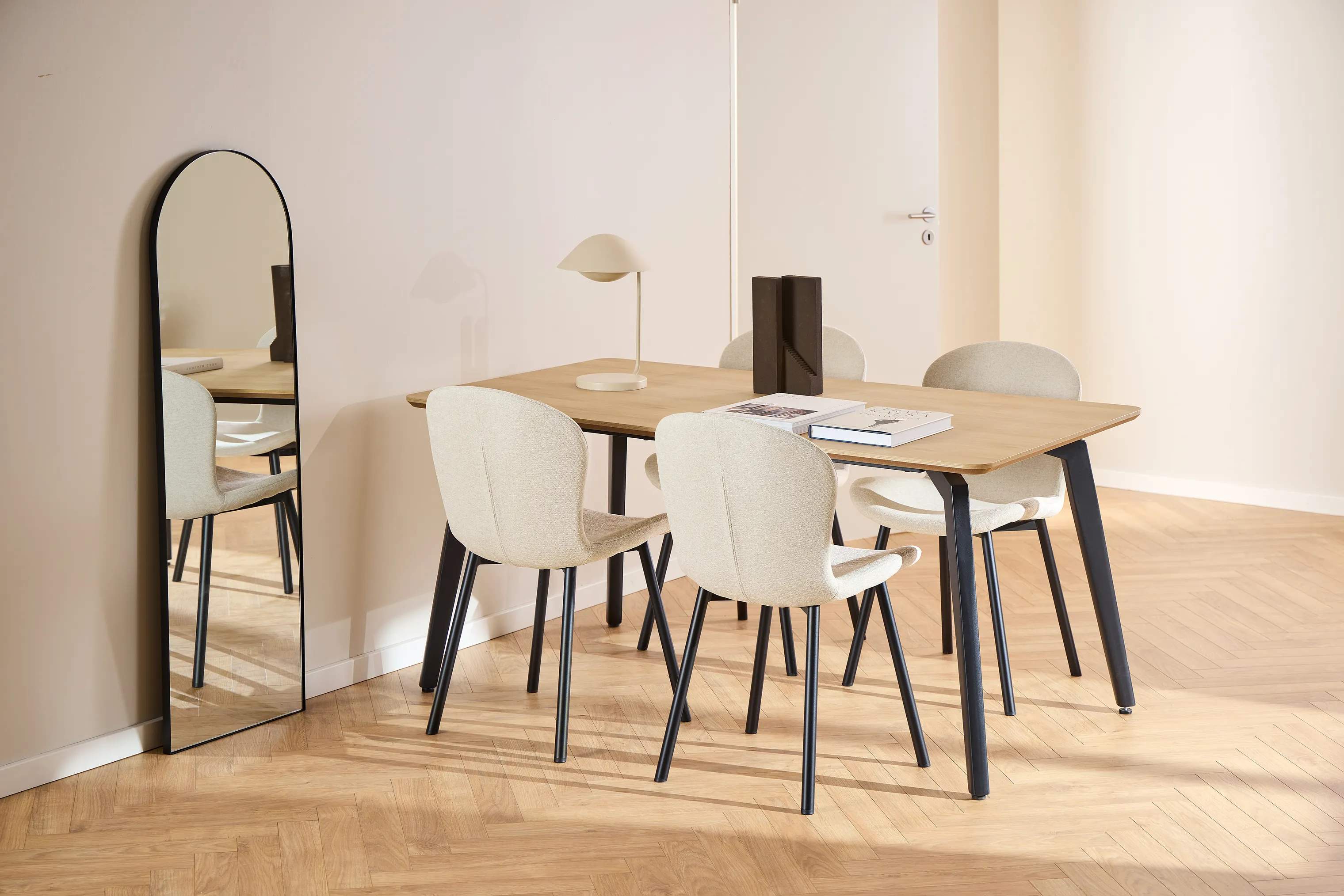 CASA Living Spiseborde Cadiz Spisebordssæt - 5 dele i Natur/beige, 2