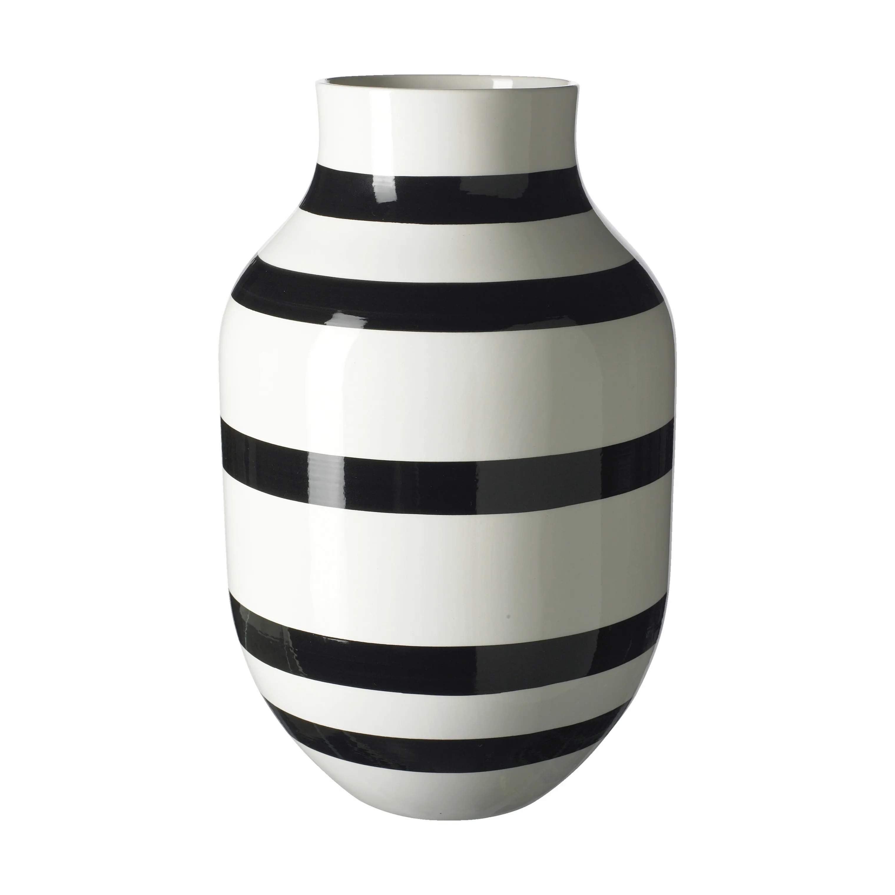 Kähler - Omaggio Vase - H Fajance - Hvid/sort | Imerco