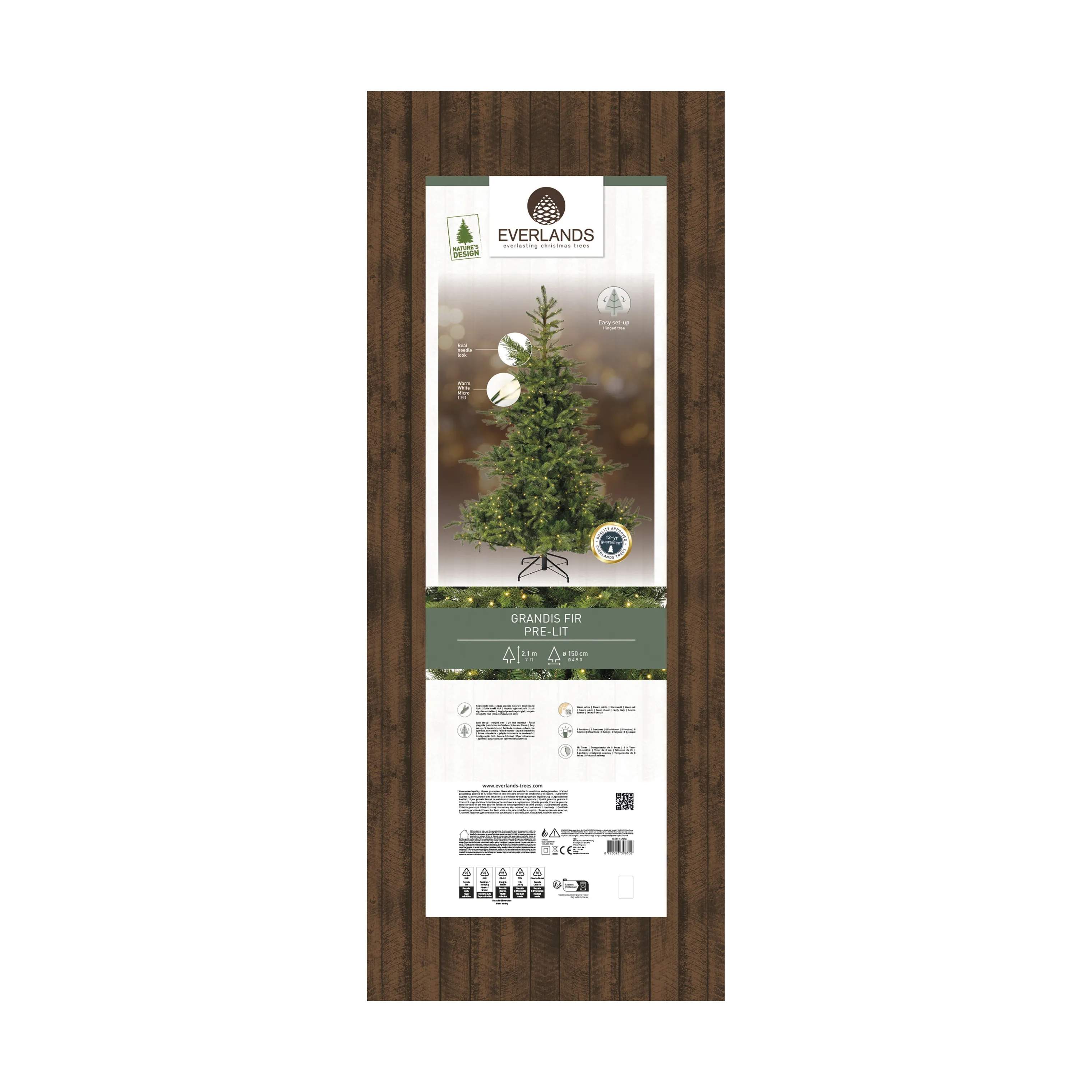 Casa Christmas Juletræer Grandis Fir Kunstigt Juletræ m. LED Lys i H 210 cm - 550 LED lys, 4