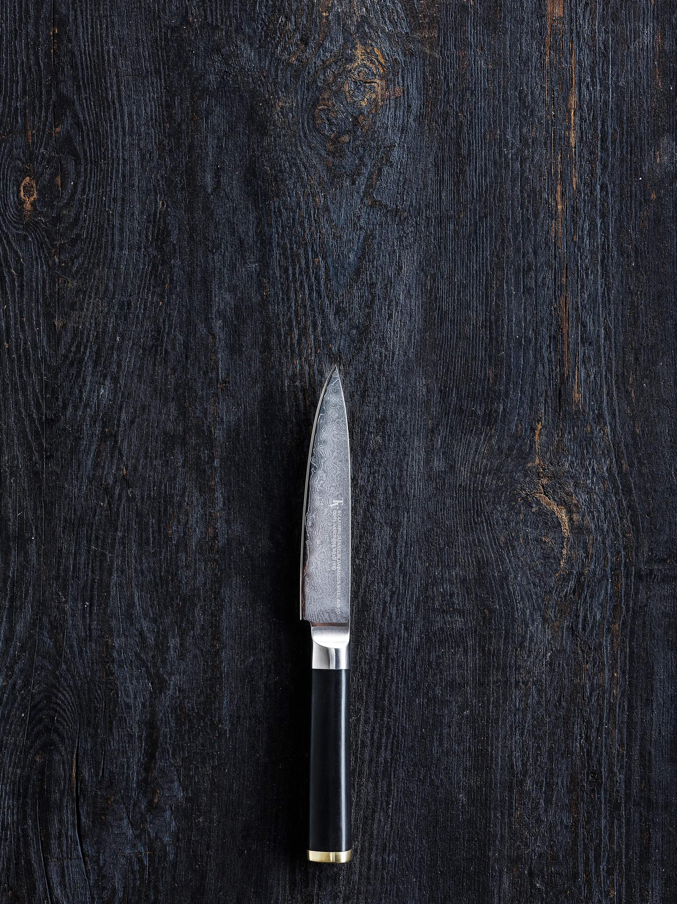 Timm Vladimir Kitchen Universalknive Damaskus Universalkniv i sort/messing, 2