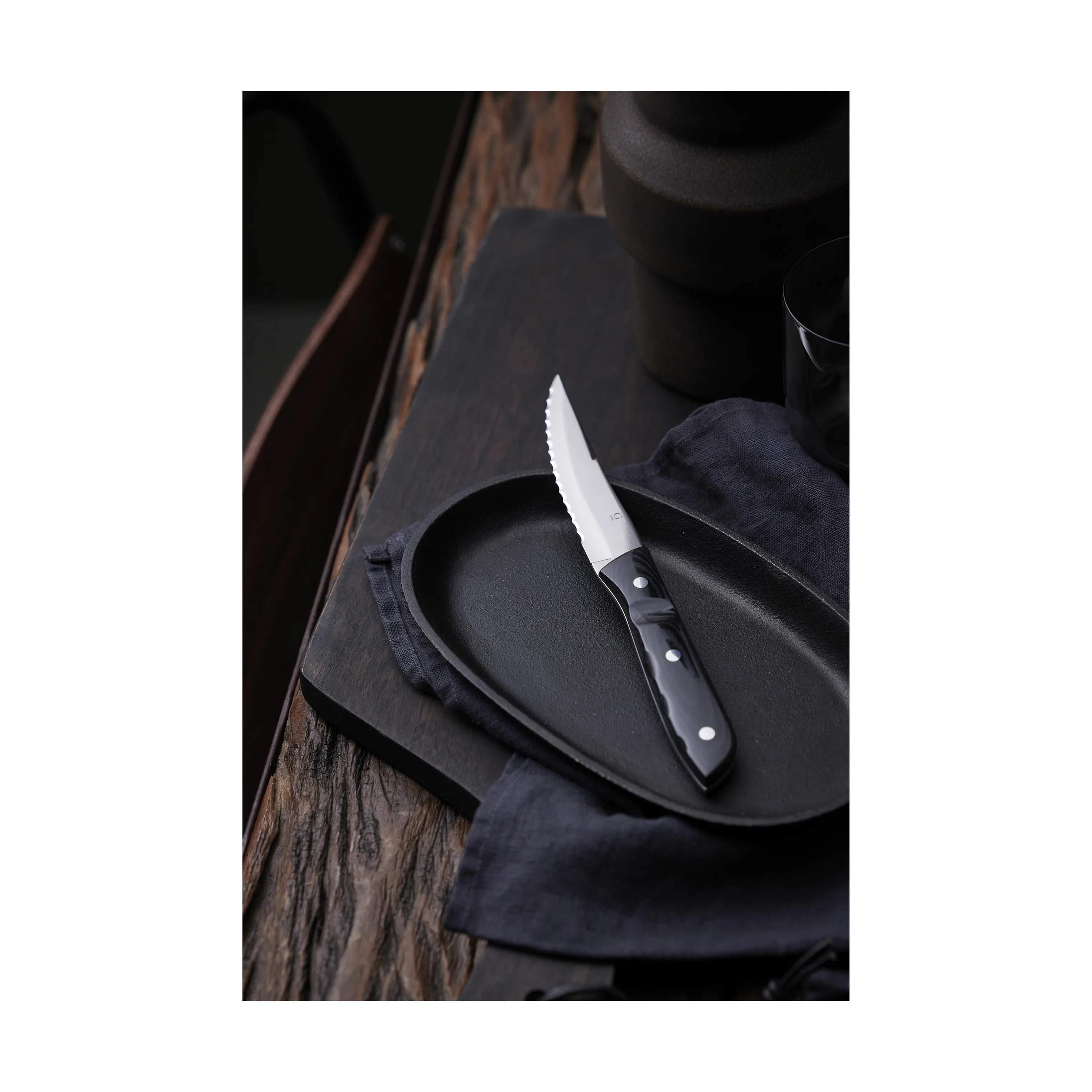 Gense Steakknive Old Farmer XL Old Farmer Micarta XL Steakkniv - 4 stk. i Sort/stål, 6