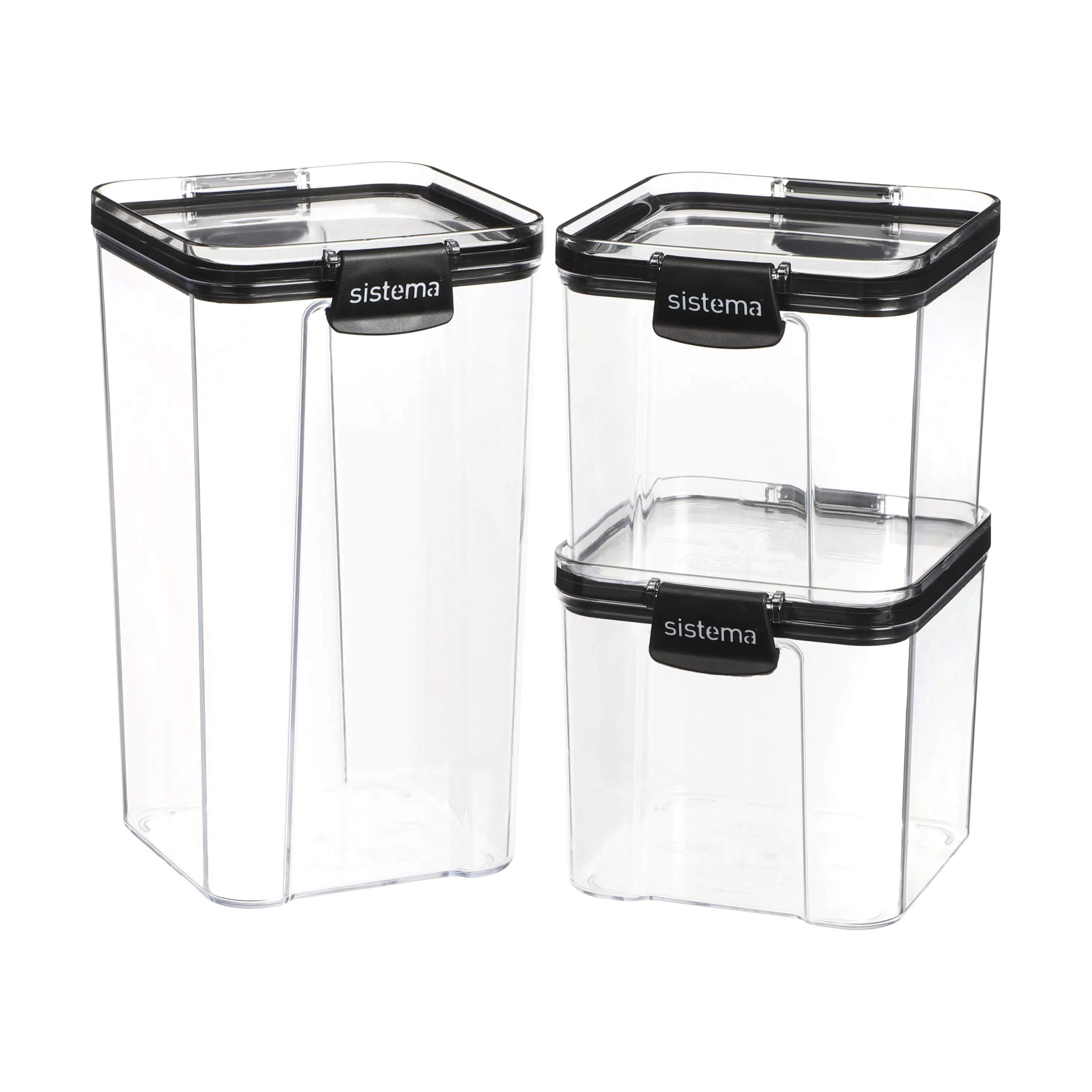 Ultra Opbevaringsbokse - 3 dele, 700ml/1,3 liter, large