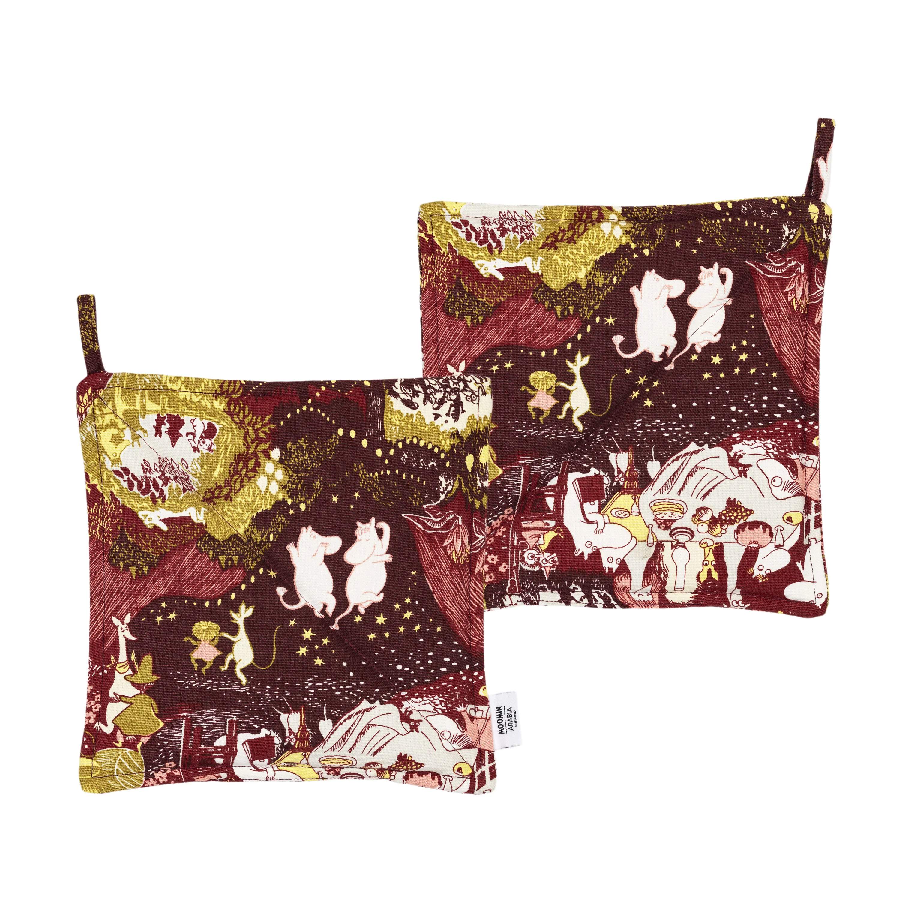 Moomin Arabia Grydelapper Festlige Øjeblikke Grydelapper - 2 stk. i Rød, 1