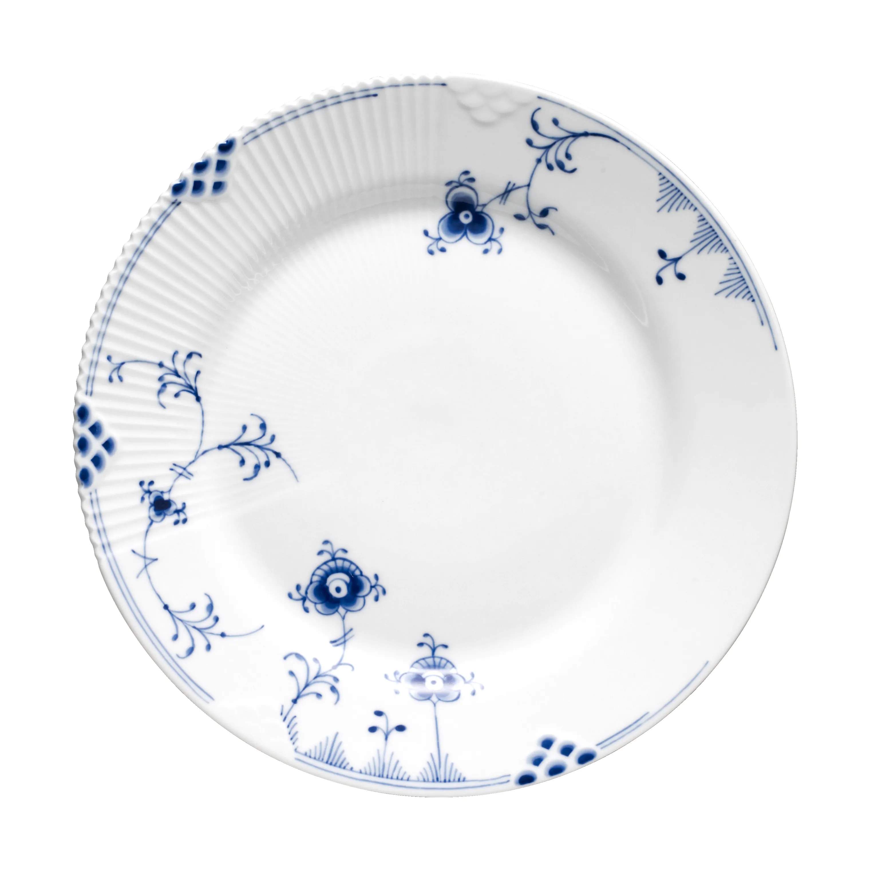 Royal Copenhagen Frokosttallerkener Blå Elements Frokosttallerken i Koboltblå/hvid, 22 cm, 1