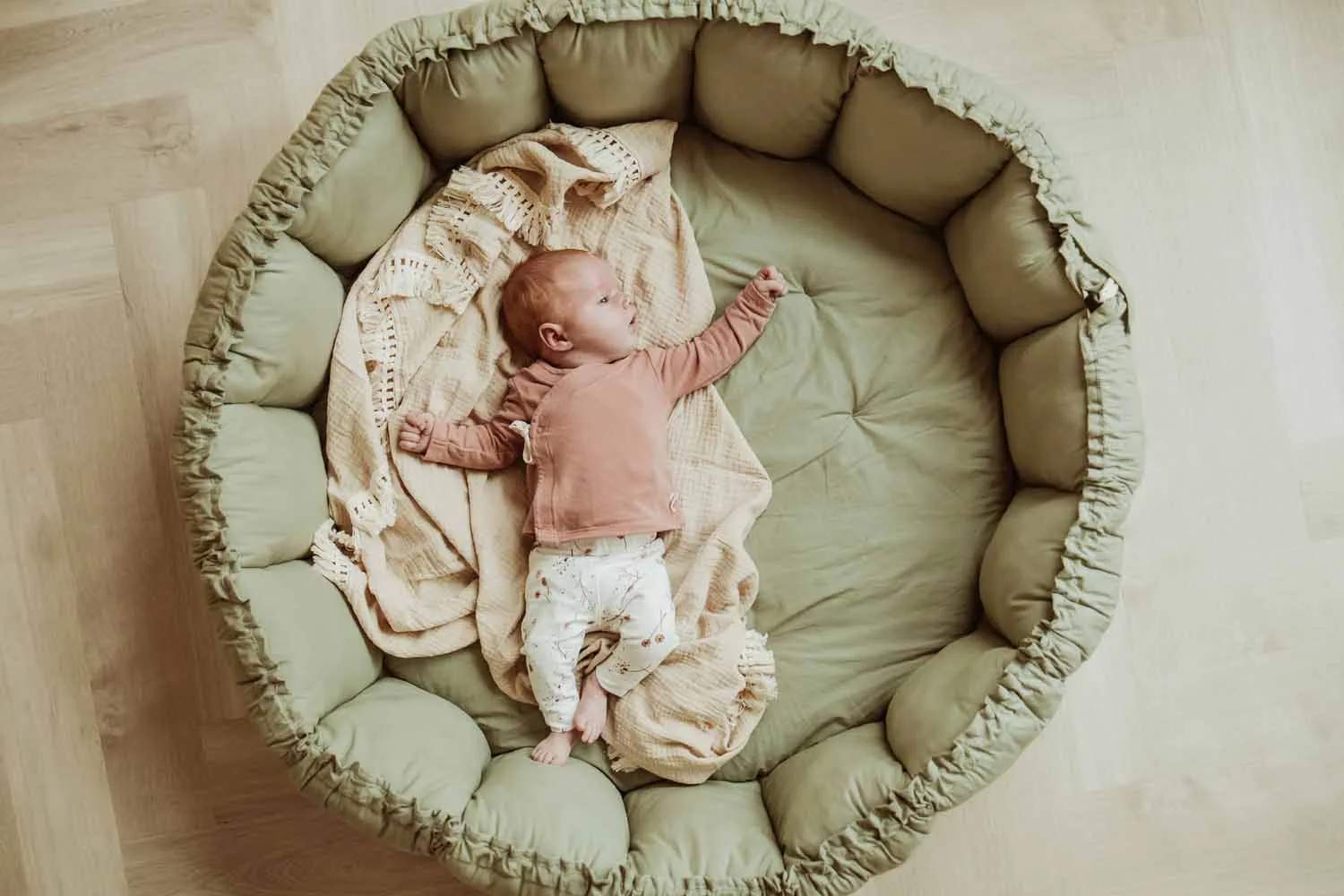 Play&Go Til børneværelset Bloom Babynest Legemåtte i Grøn, 2