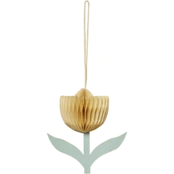 Broste Copenhagen Påskeæg og ophæng Tulip Papir Ornament i Gul, 1