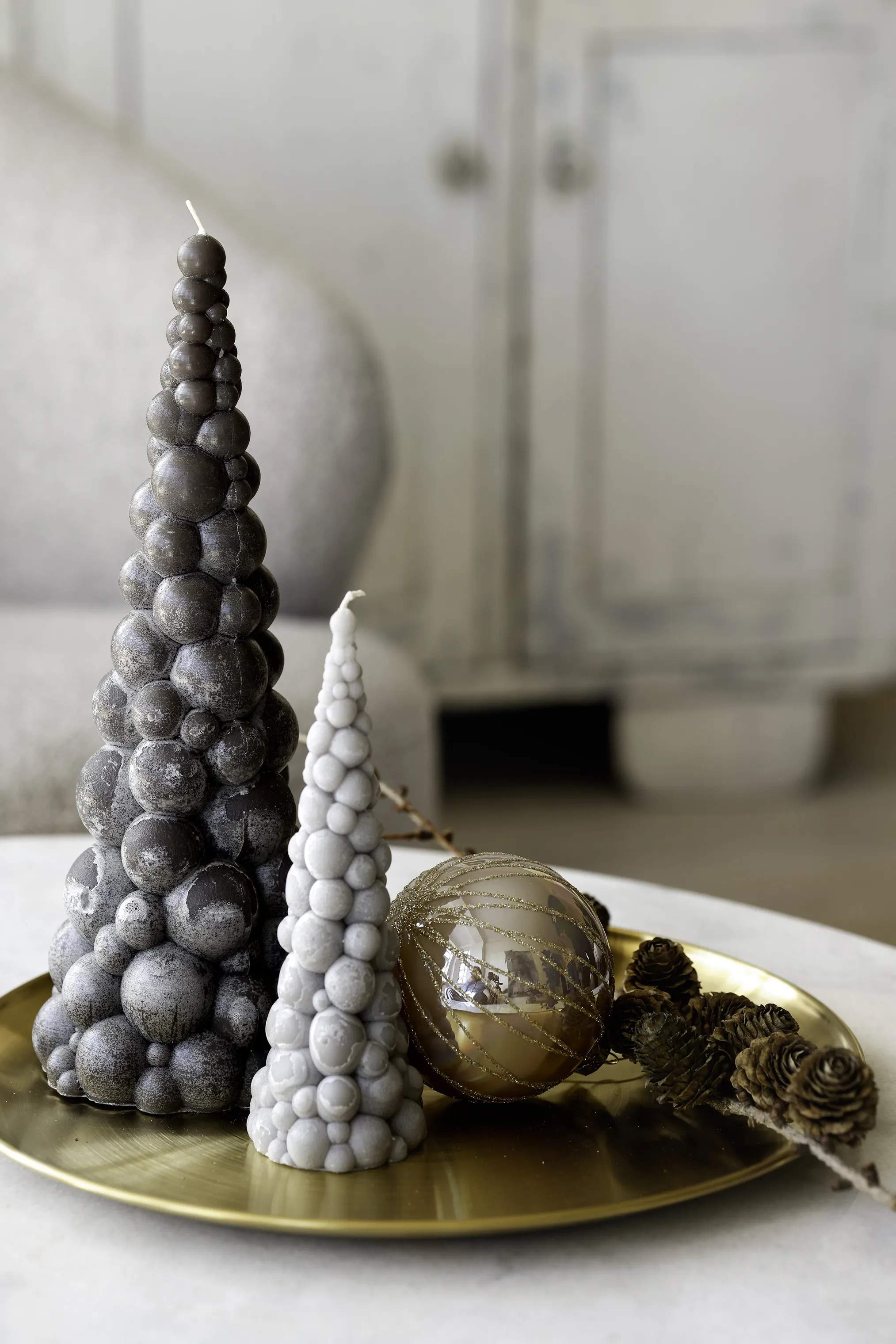 Casa Christmas Bloklys Lys - Bubble Juletræ i Brun, 2