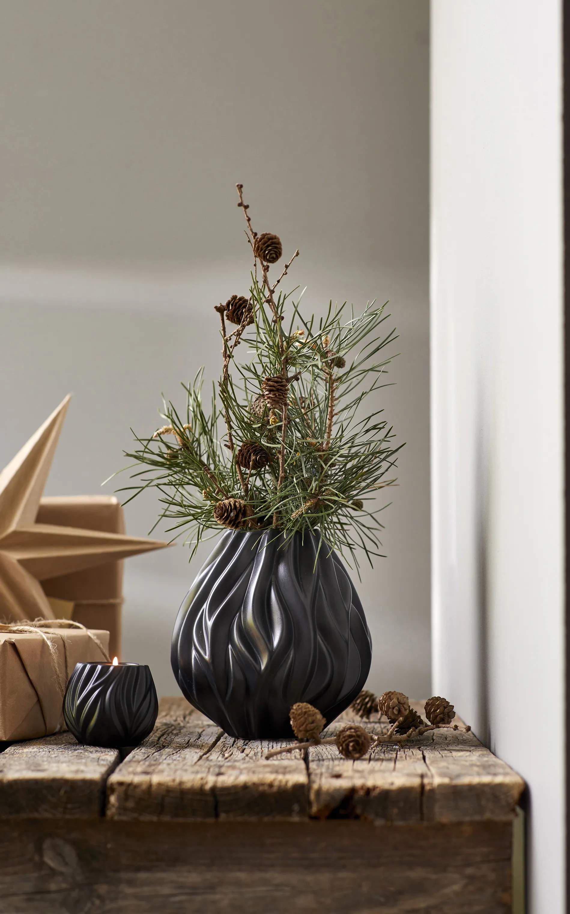 Morsø Vaser Flame Vase i Sort, 23 cm, 3