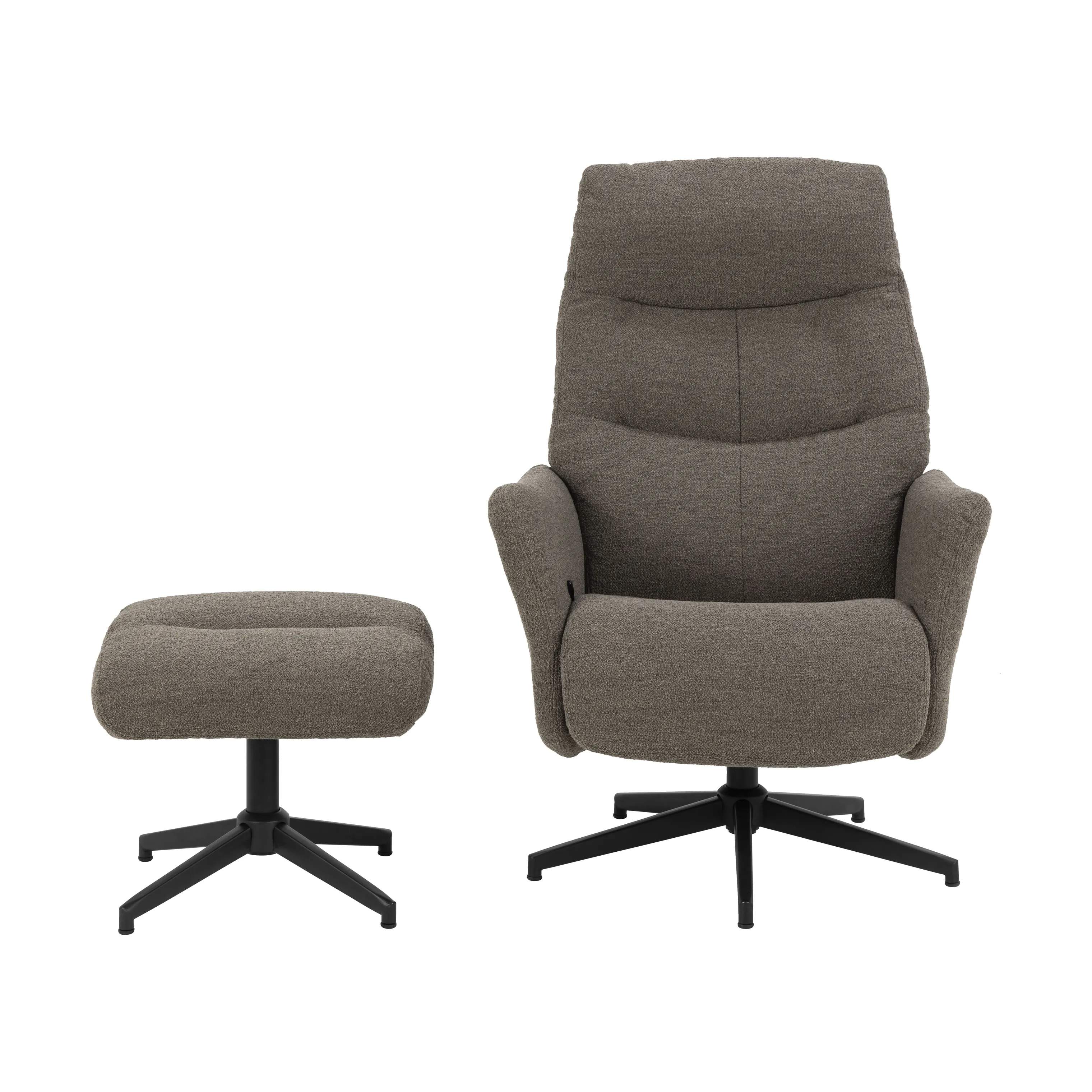CASA Living Lænestole London Recliner med fodskammel i Grå, 4