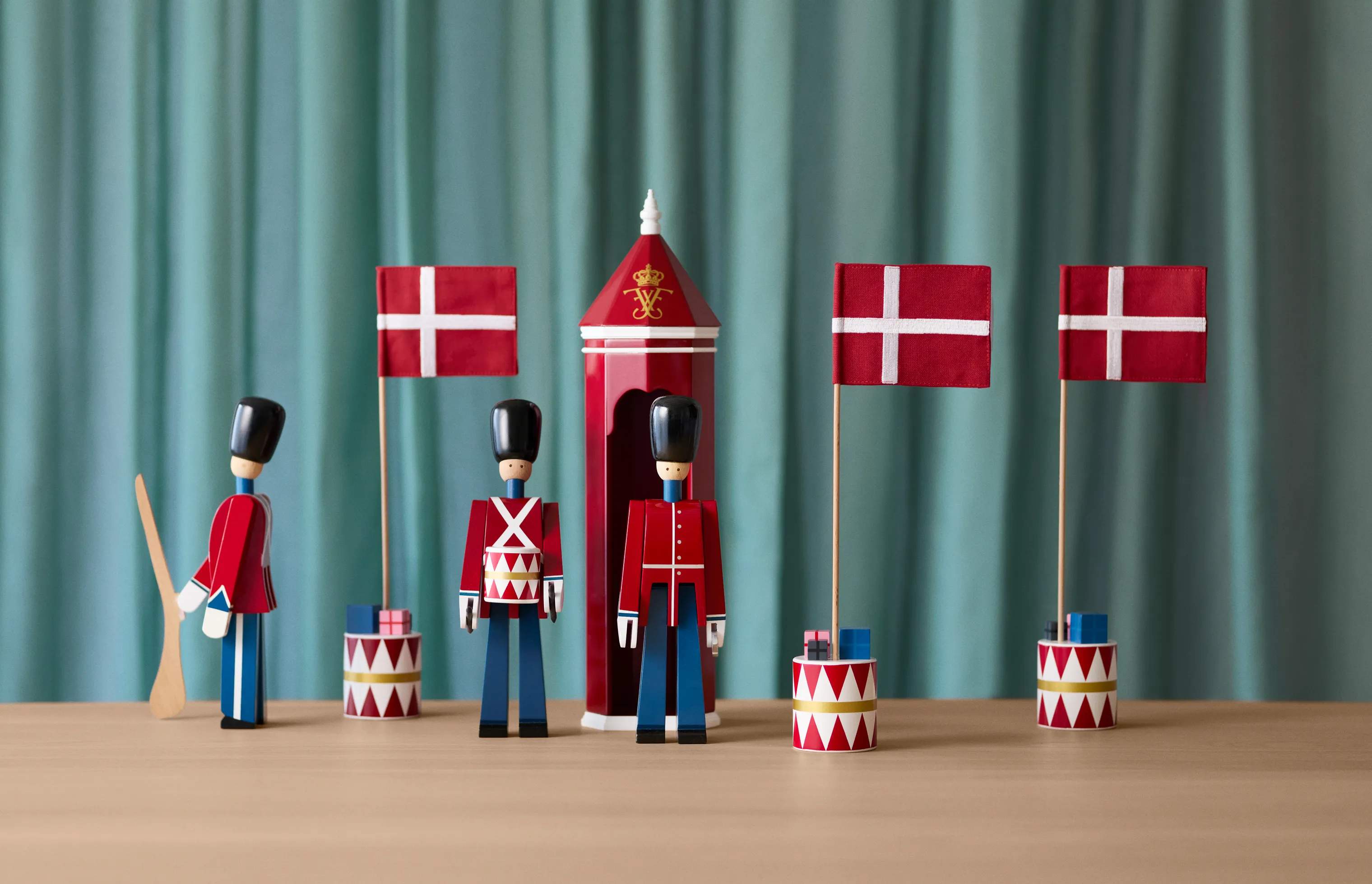 Kay Bojesen Bordflag Figurines Bordflag i Rød/Hvid, 3