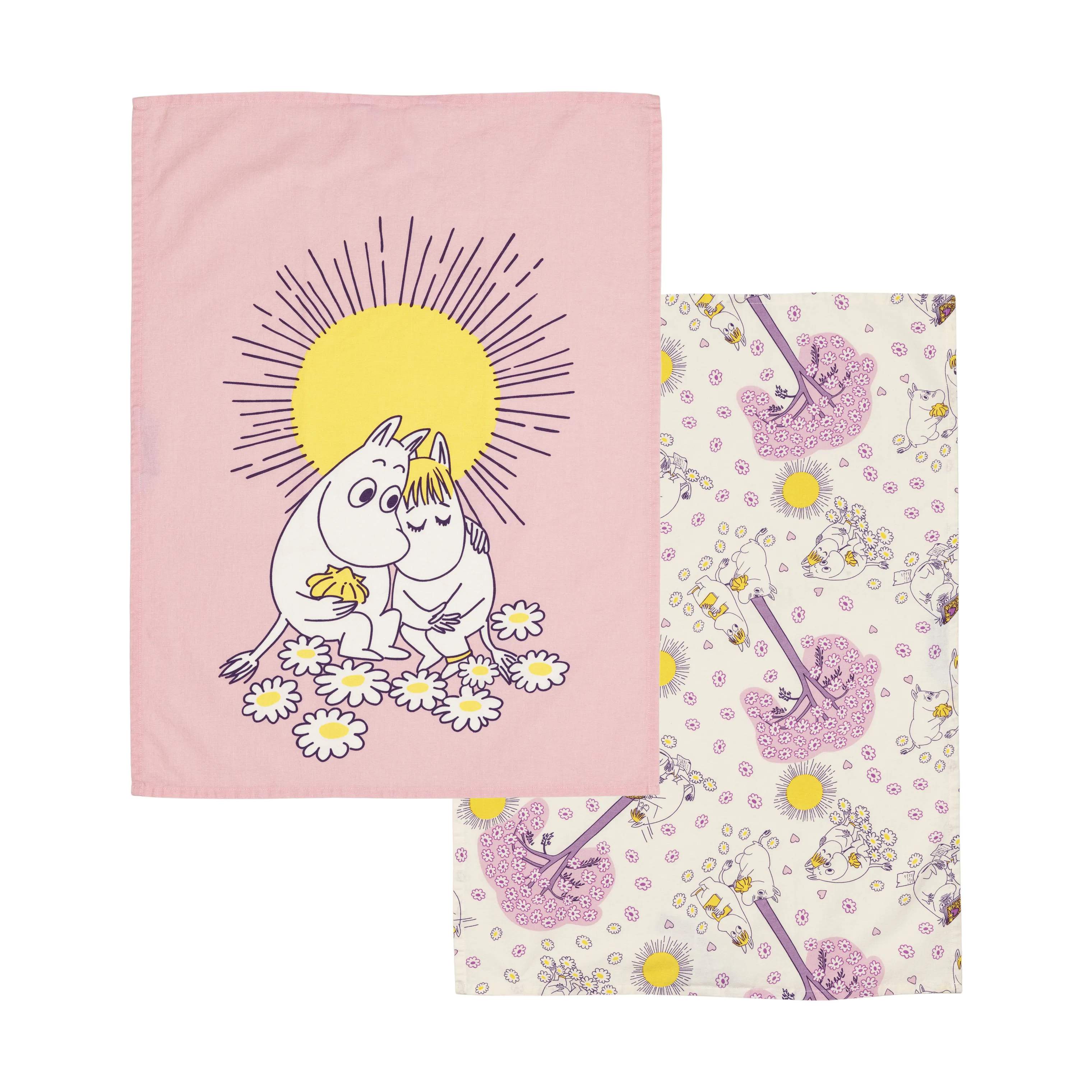 Moomin Arabia Viskestykker Kærester Viskestykke - 2 stk. i Lyserød, 1