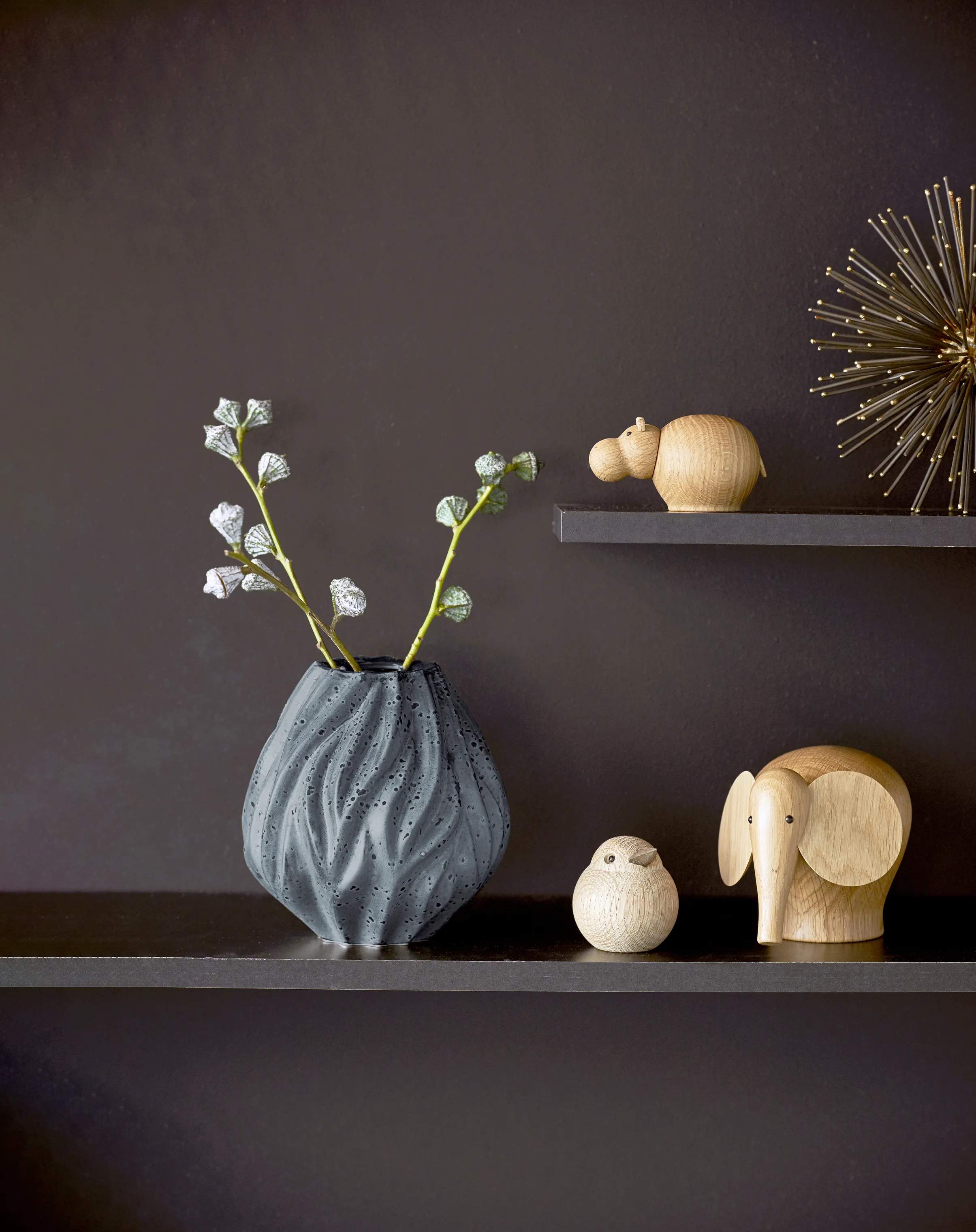 Morsø Vaser Flame Vase i Gråblå, 15 cm, 2