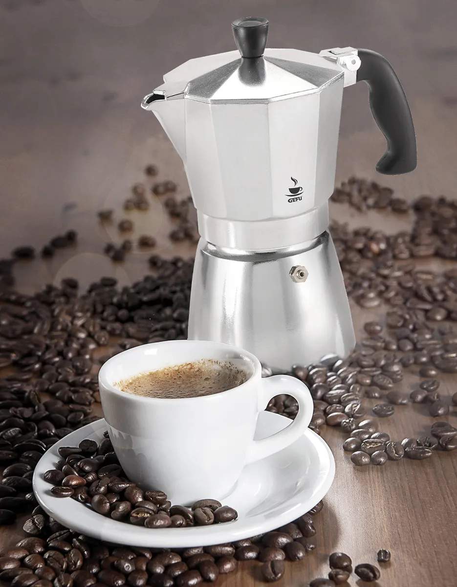 Espressobrygger, sølvfarvet, large