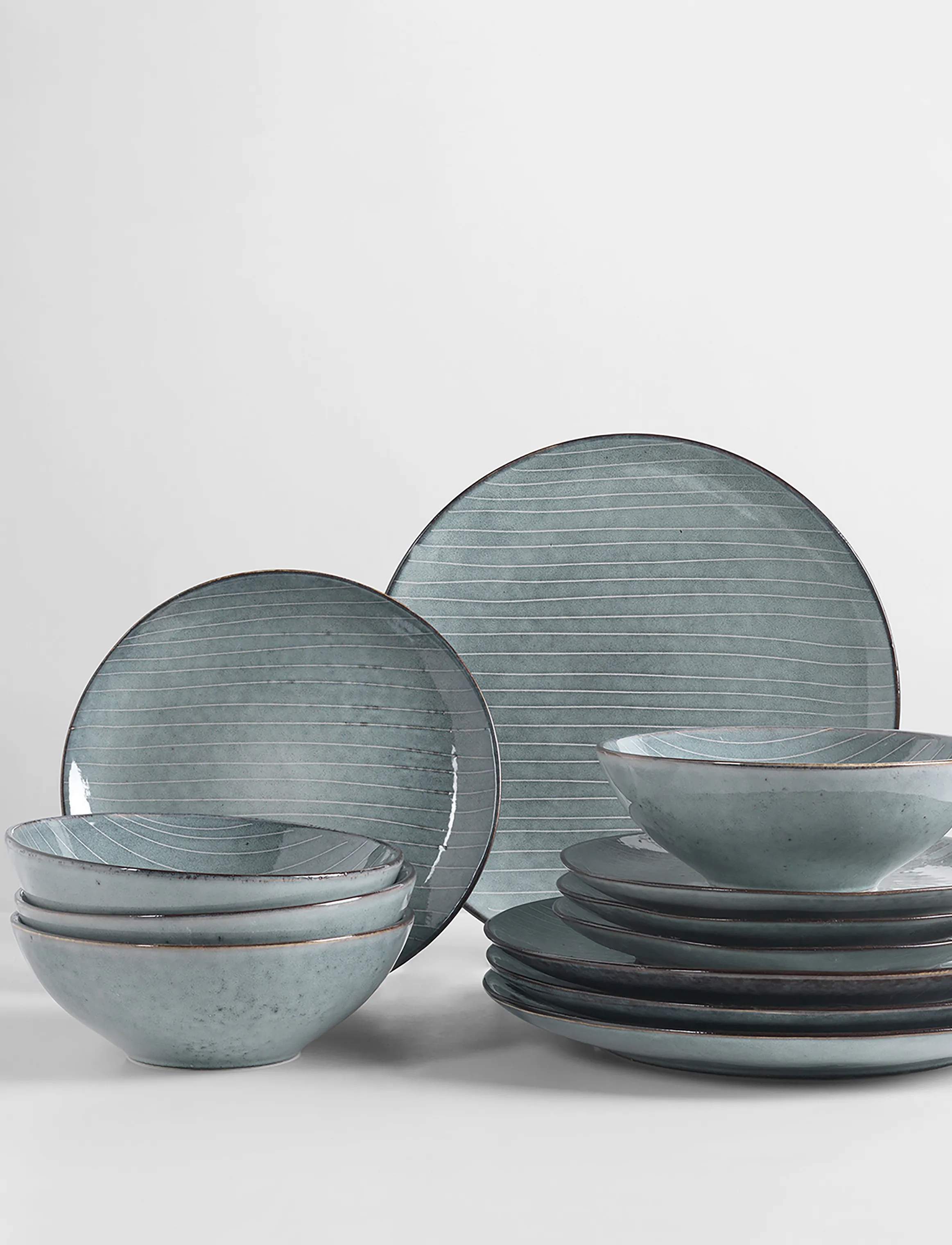 Nordic Sea Middagssæt - 12 dele, soft blue, large