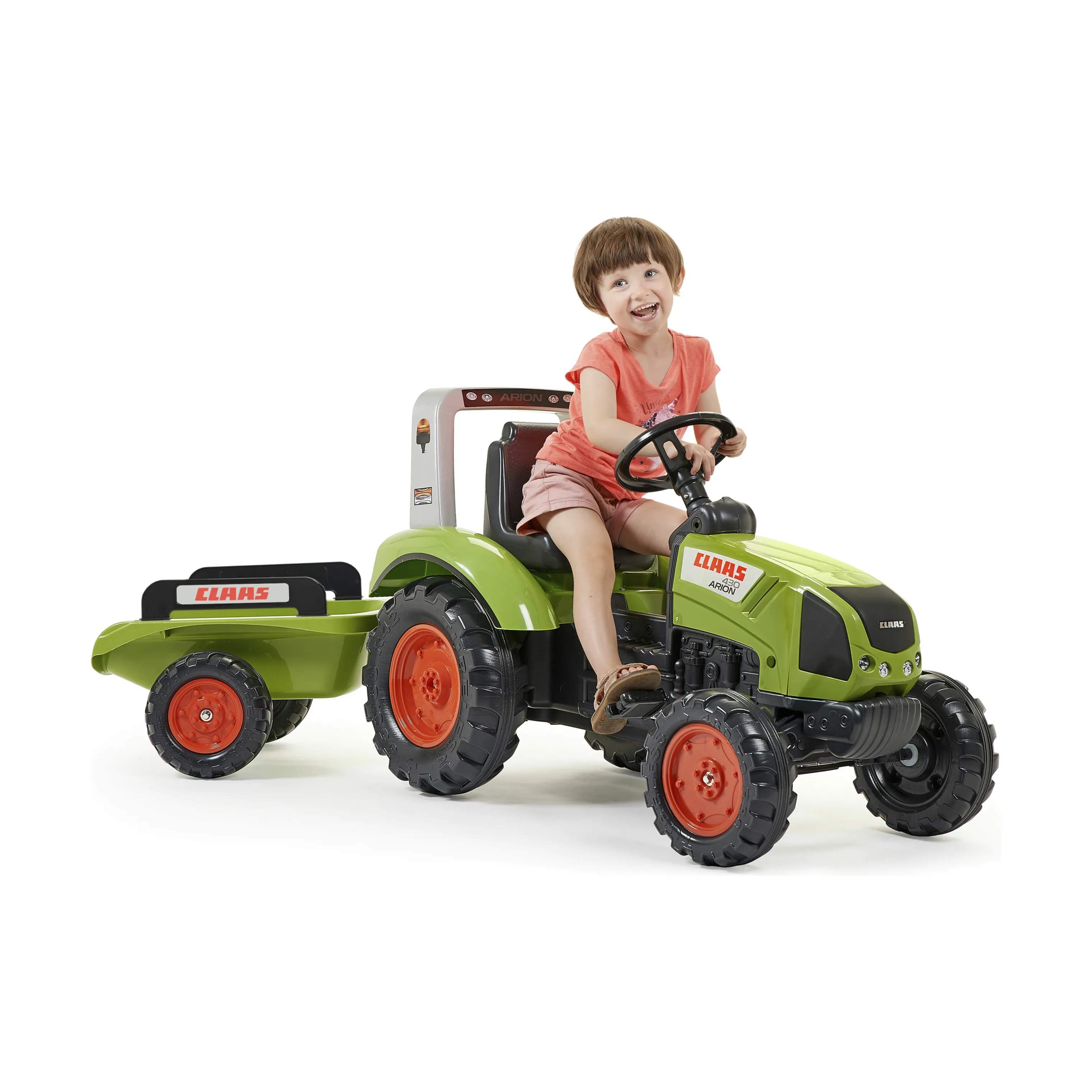 FALK Øvrig udeleg Traktor med vogn - Claas i grøn, 3