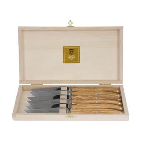 CLAUDE DOZORME Steakknive Laguiole Lagiuole Steakkniv - 6 stk. i Træ, 3