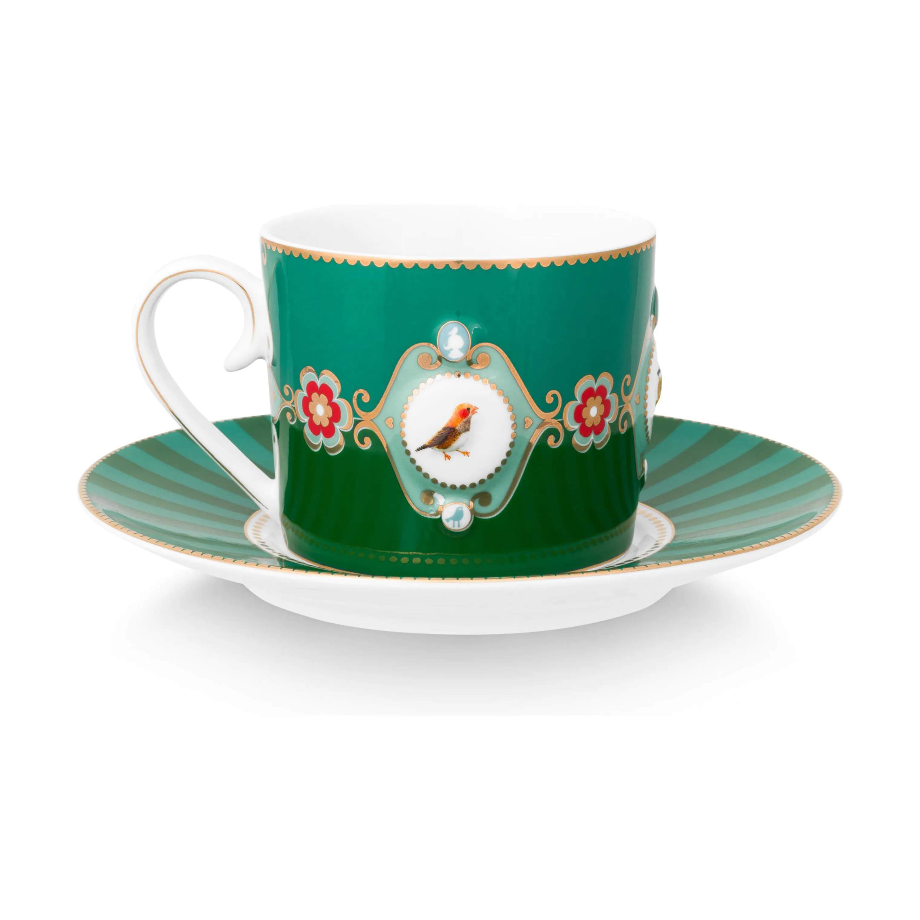 PIP Studio Krus og kopper med hank Love Birds Kop i Green, 4