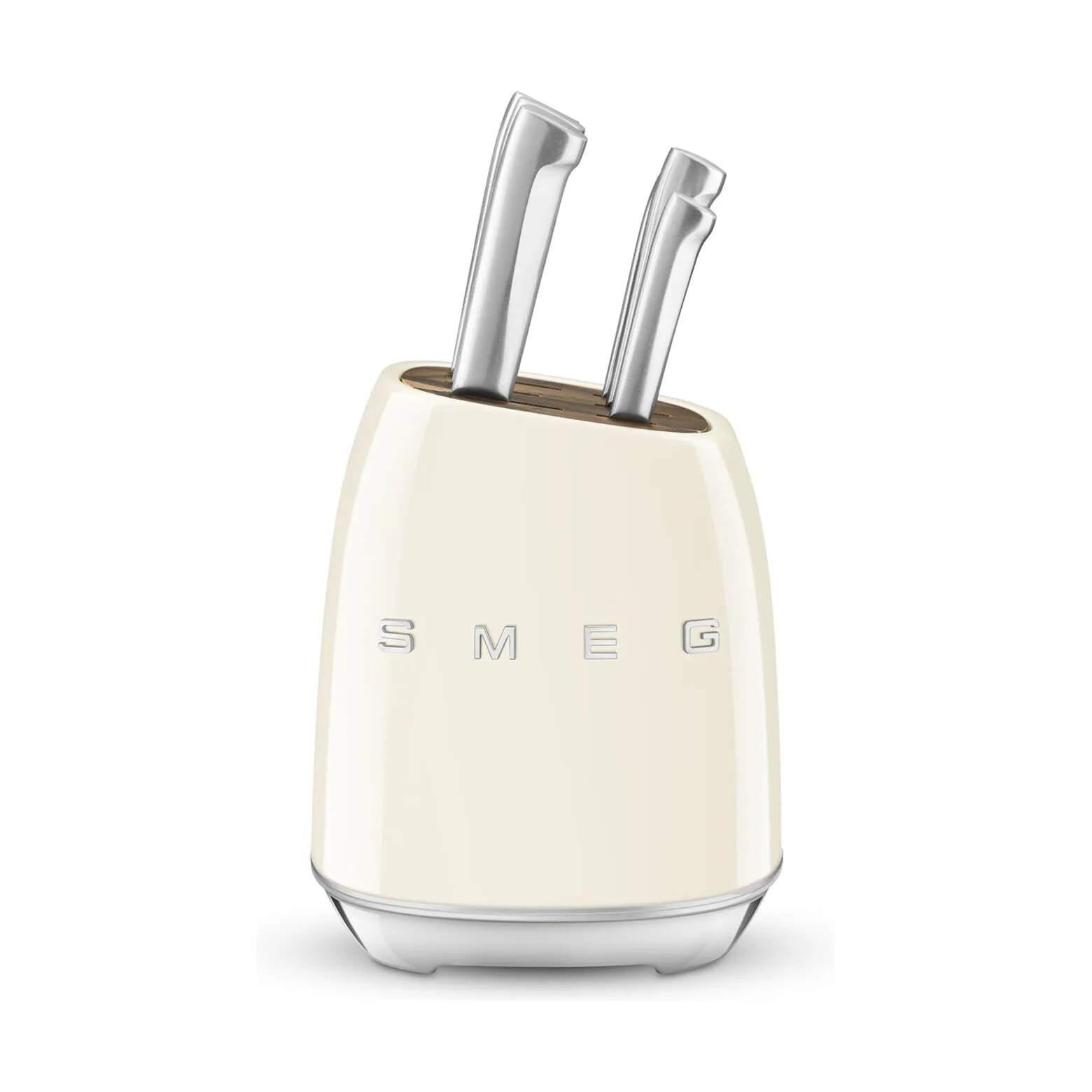 50's Style Knivblok m. 6 knive, creme, large