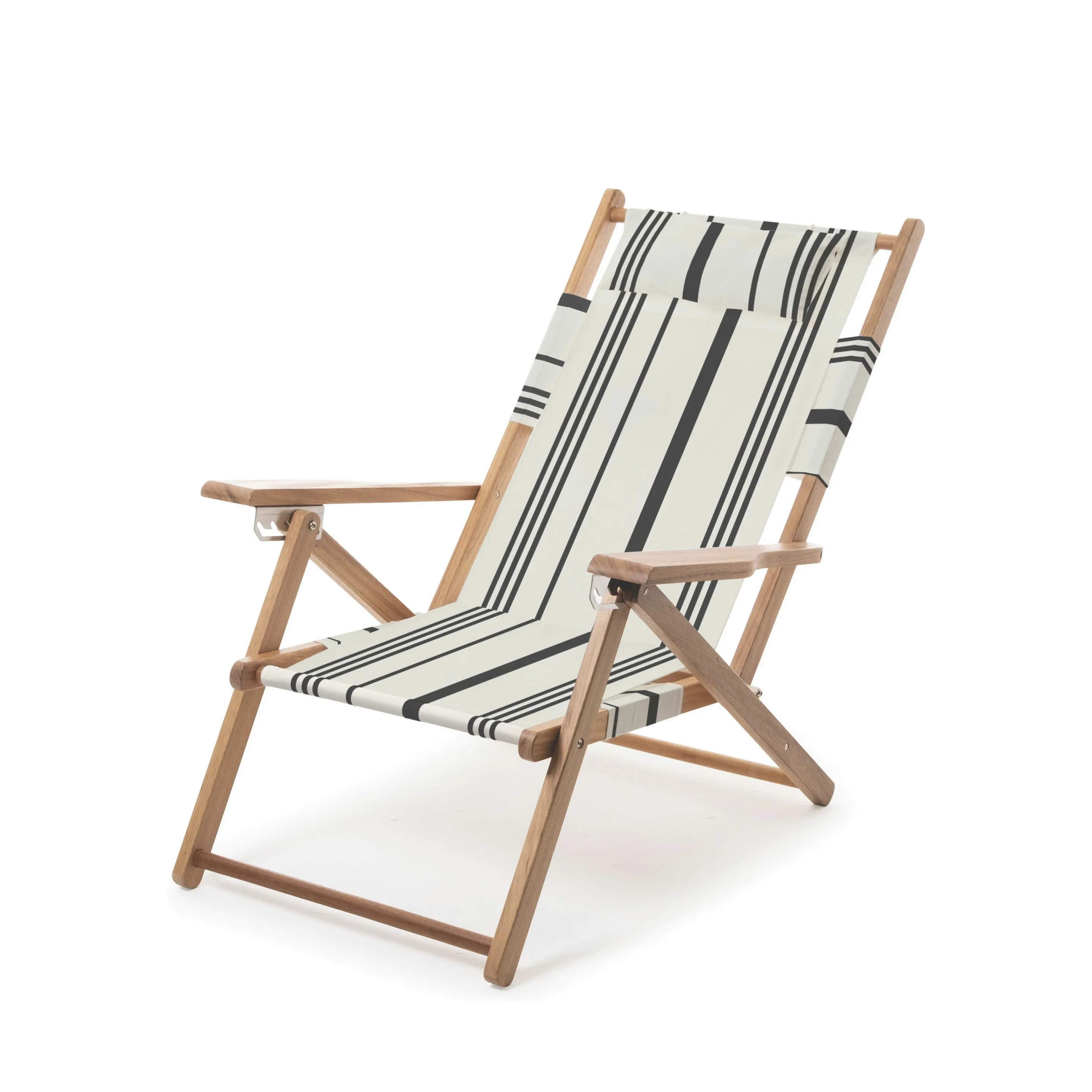 Strandstol, vintage black stripe, large