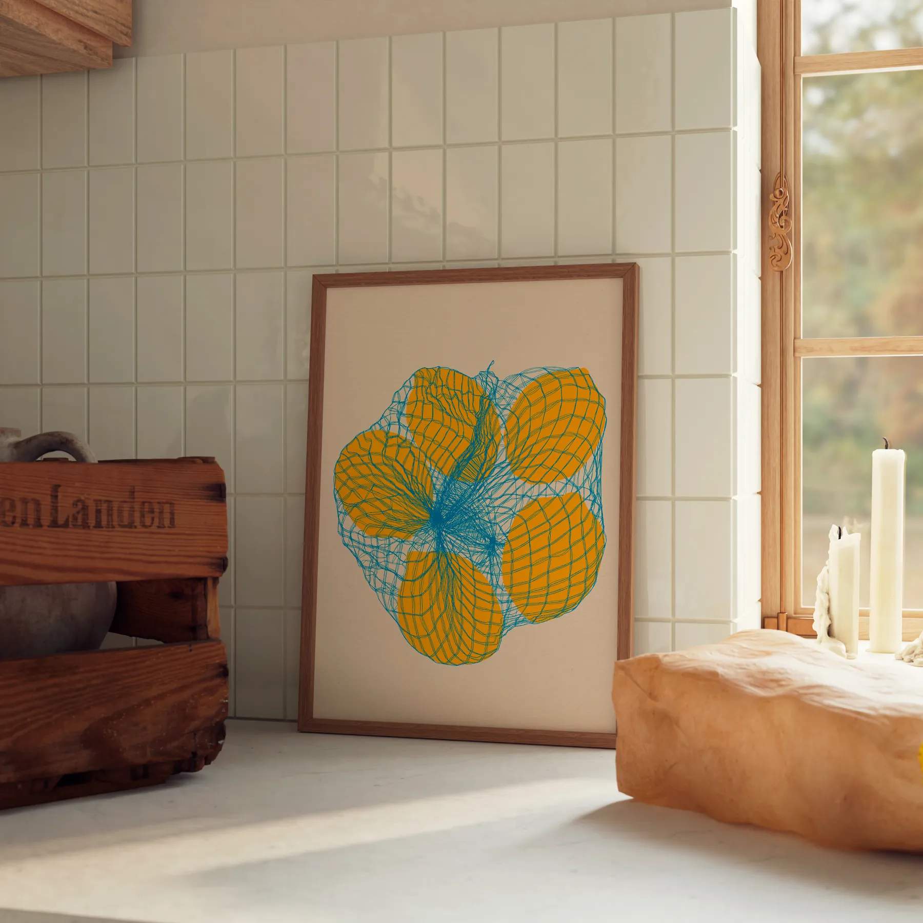 Poster&Frame Plakater Rosi Feist Plakat - Five lemons in a net bag i B50 x L70 cm, 2