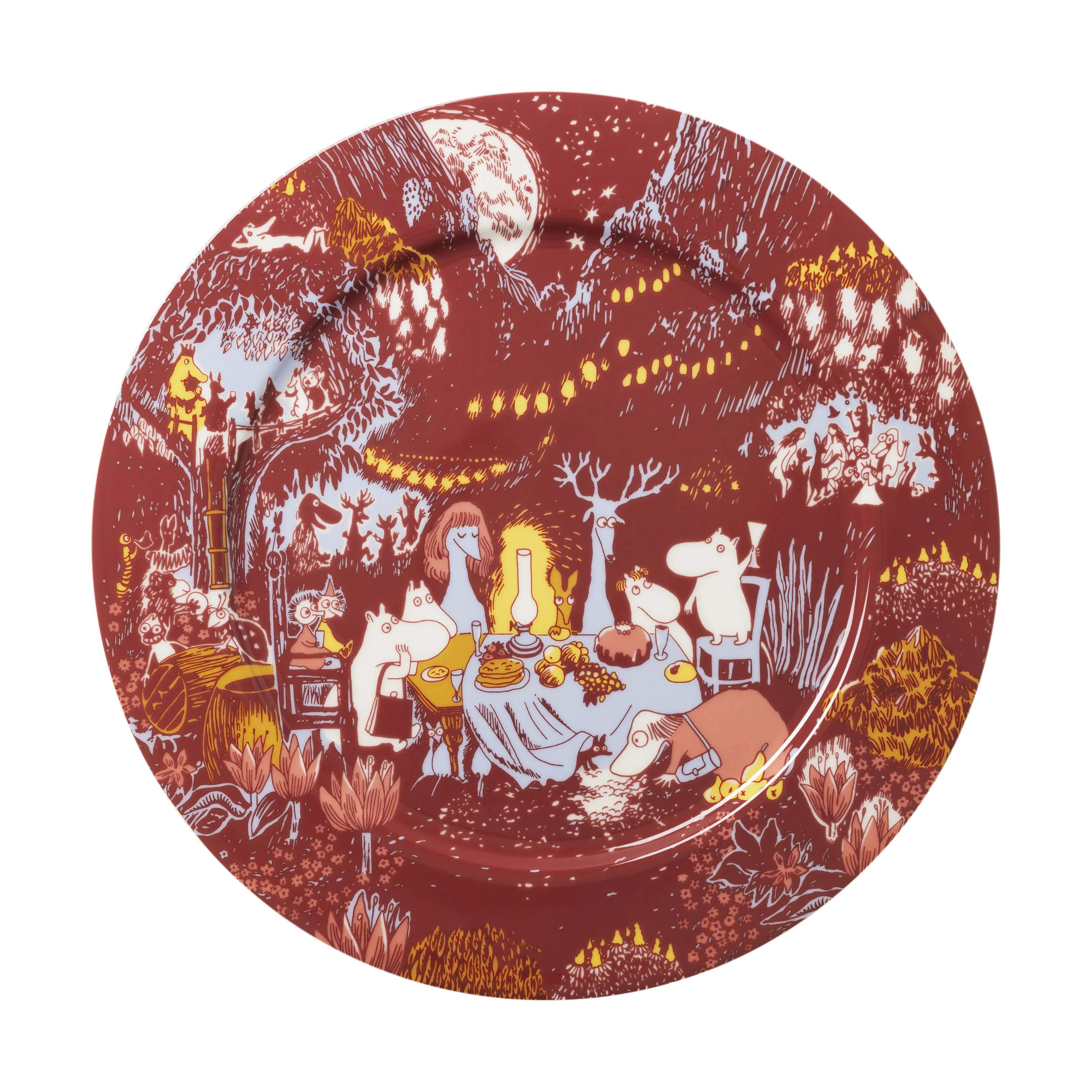 Moomin Arabia Serveringsfade Moomin sæson Festlige Øjeblikke Fad i Rød, 1
