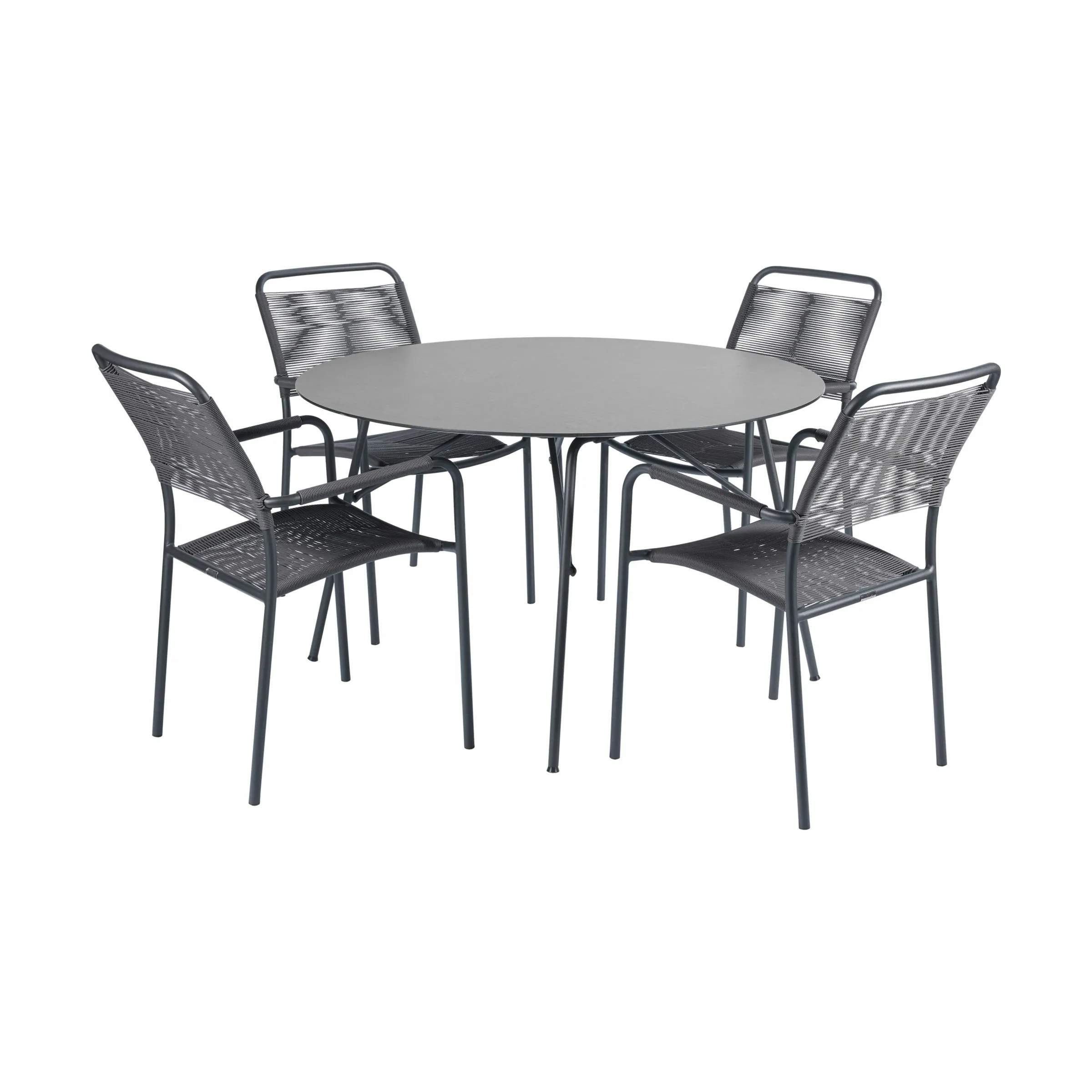 Pure Havemøbelsæt - 1 bord og 4 stole, antracit 1, large