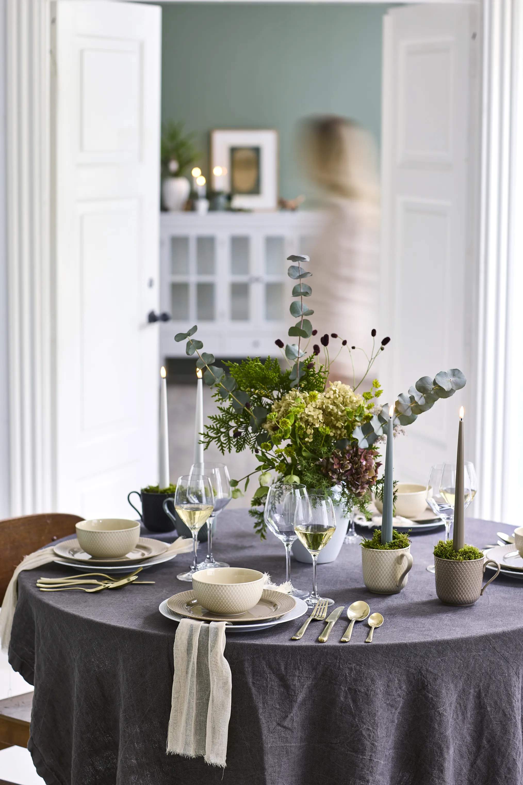 Lyngby Porcelæn Frokosttallerkener Rhombe Earth Frokosttallerken - 2 stk i Clay, 3