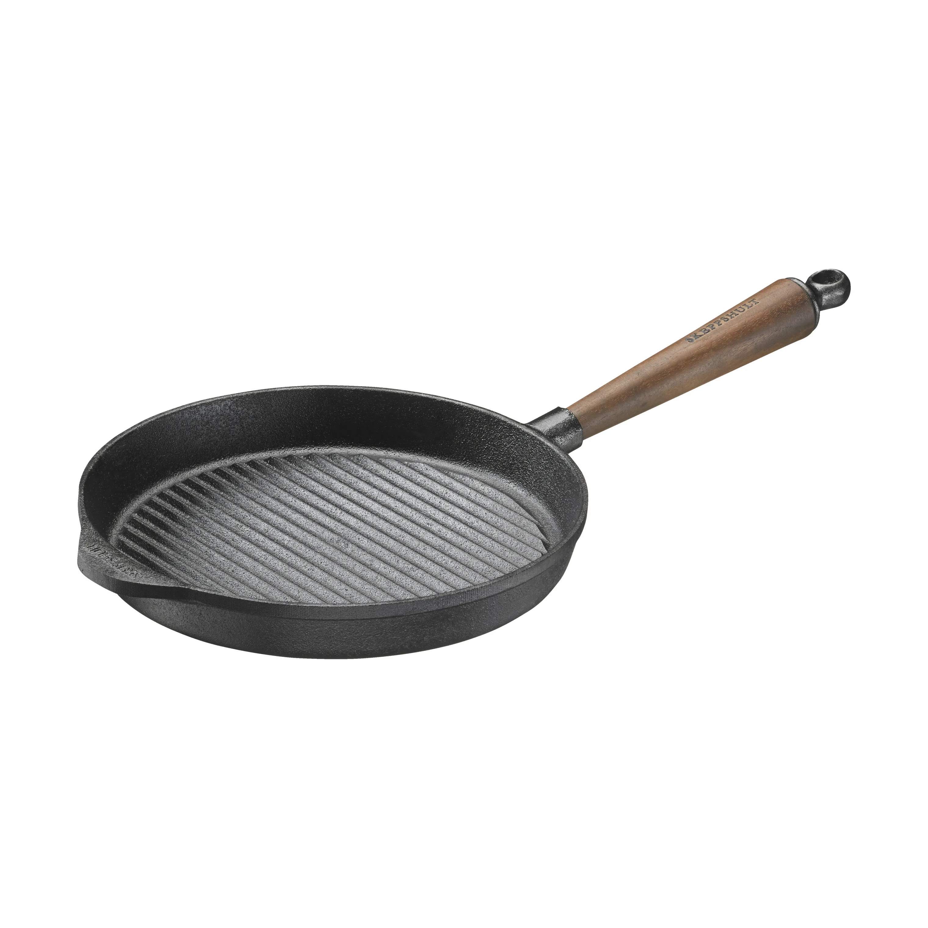 Skeppshult Grillpander Walnut Valnød Grillpande i Sort/Træ, 25 cm, 2
