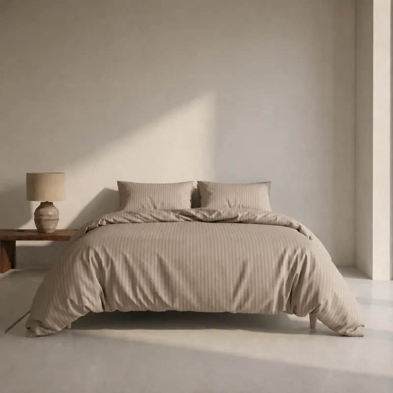 Casa Decór Sengetøj Dreamers Stripe Sengetøj i Taupe, B140 x L220 cm, 3