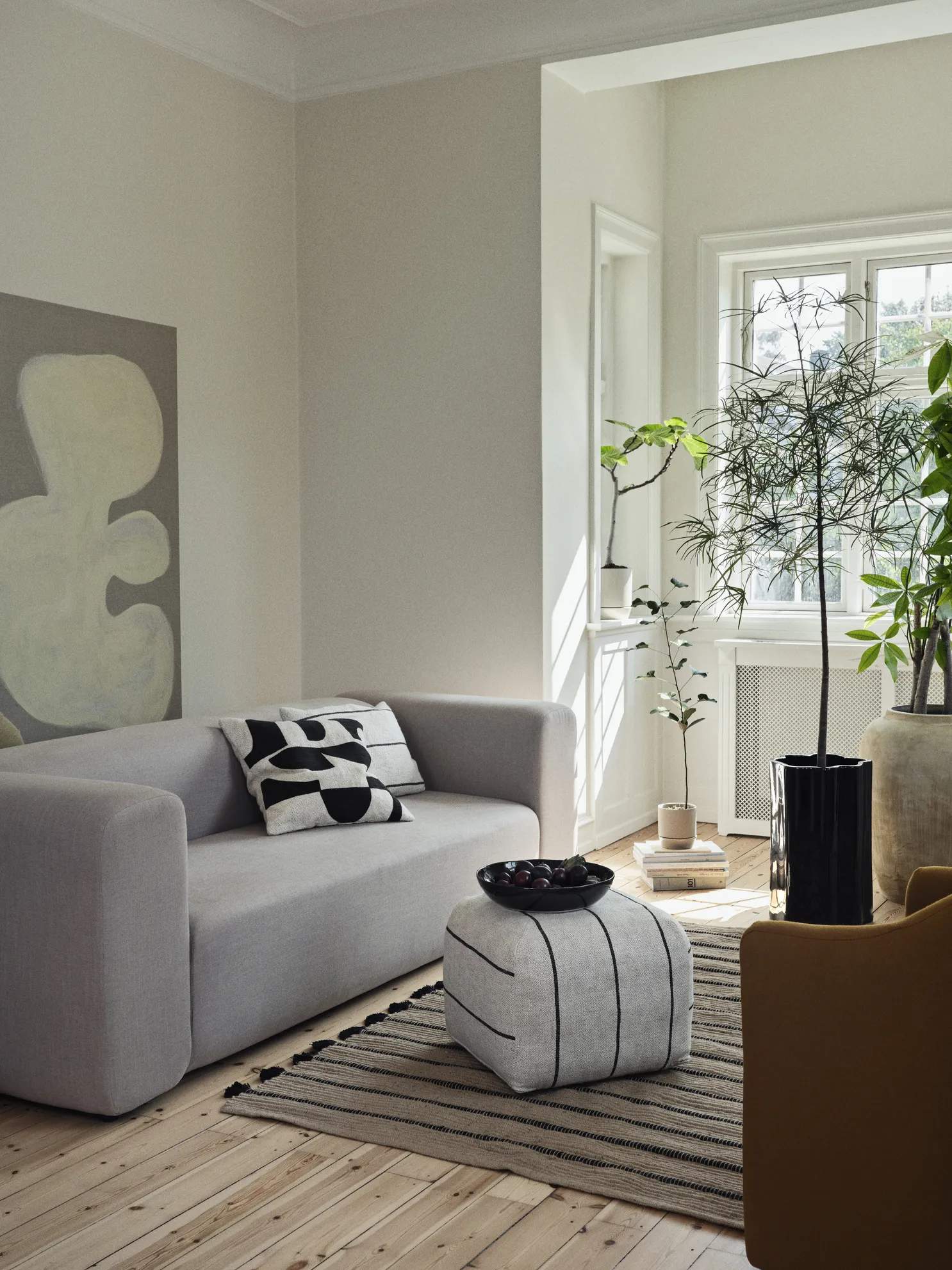 Broste Copenhagen Dørmåtter Ezra Gulvtæppe i Natur/Sort, 200, 2