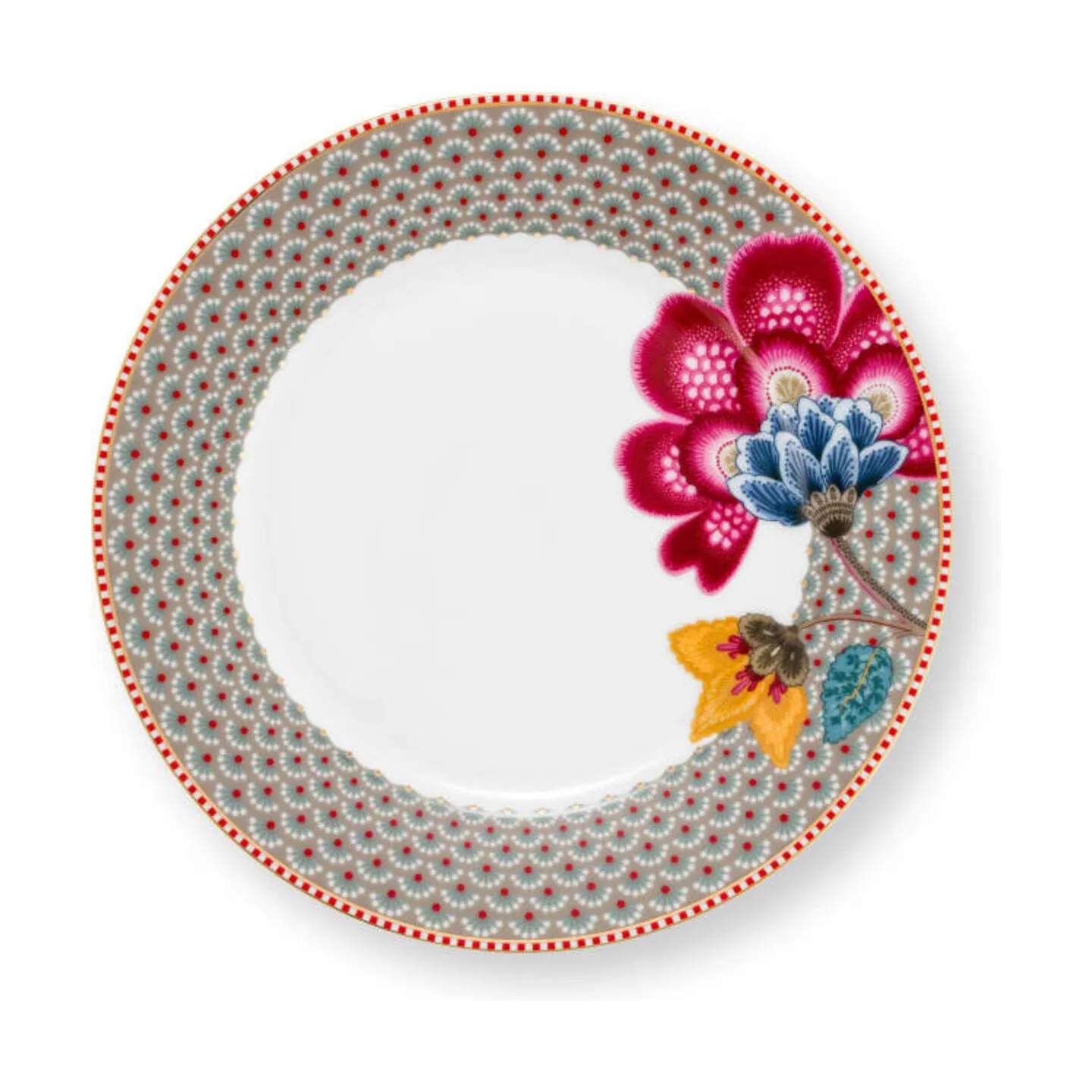 PIP Studio Frokosttallerkener Blooming Tales Tallerken i Khaki, 21,4 cm, 1