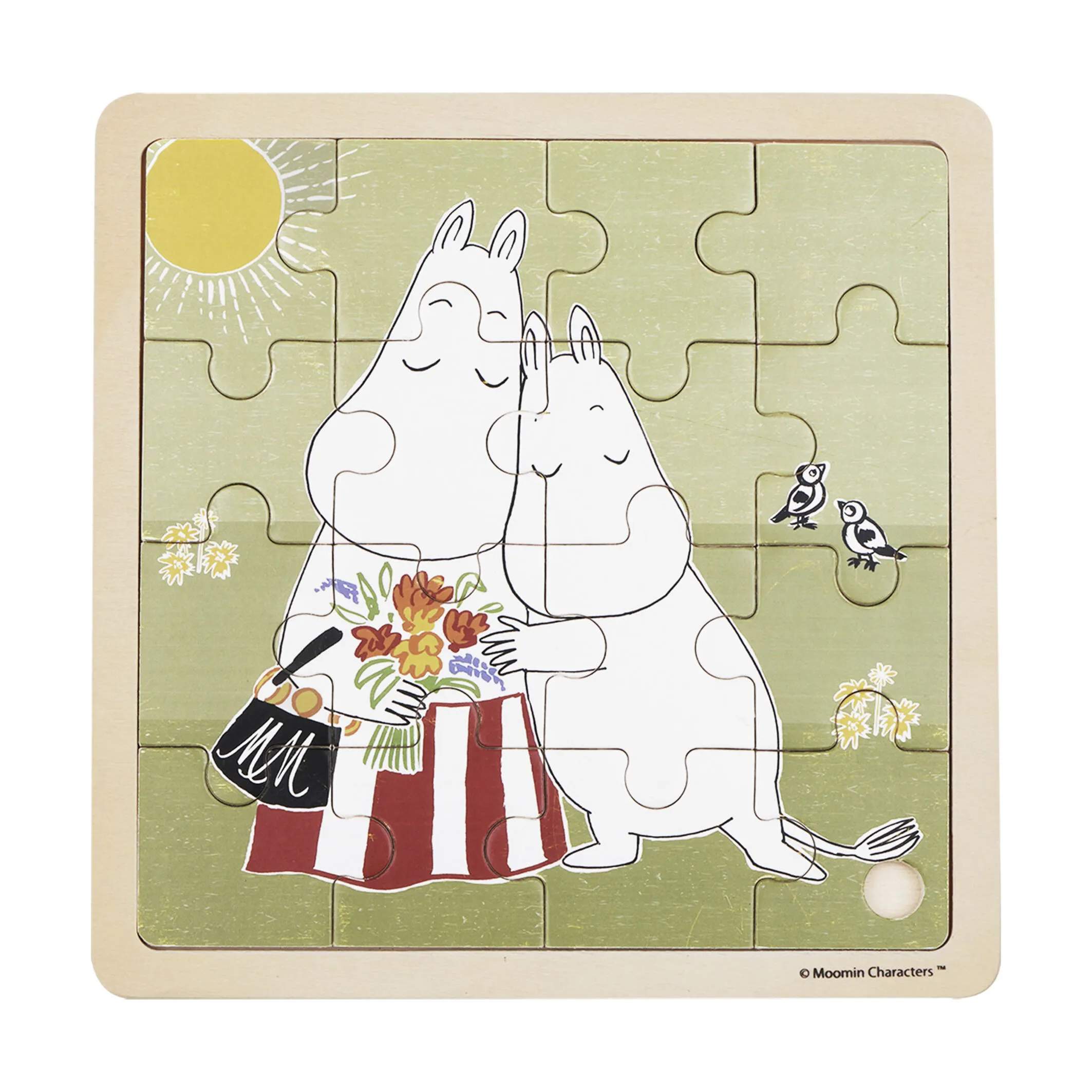 Barbo Toys Spil Puslespil - Mumin og Muminmor i Grøn og hvid, 1