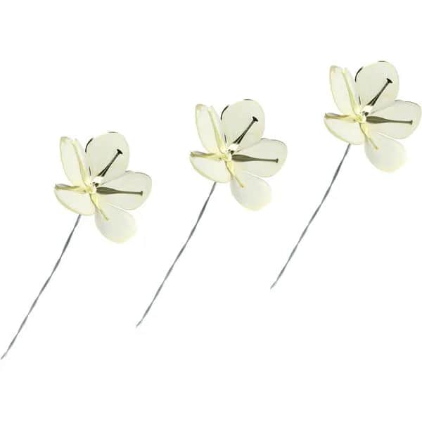 Jette Frölich Design Påskepynt Påske Papirblomster - 3 stk. i Hvid/guldfarvet, 1