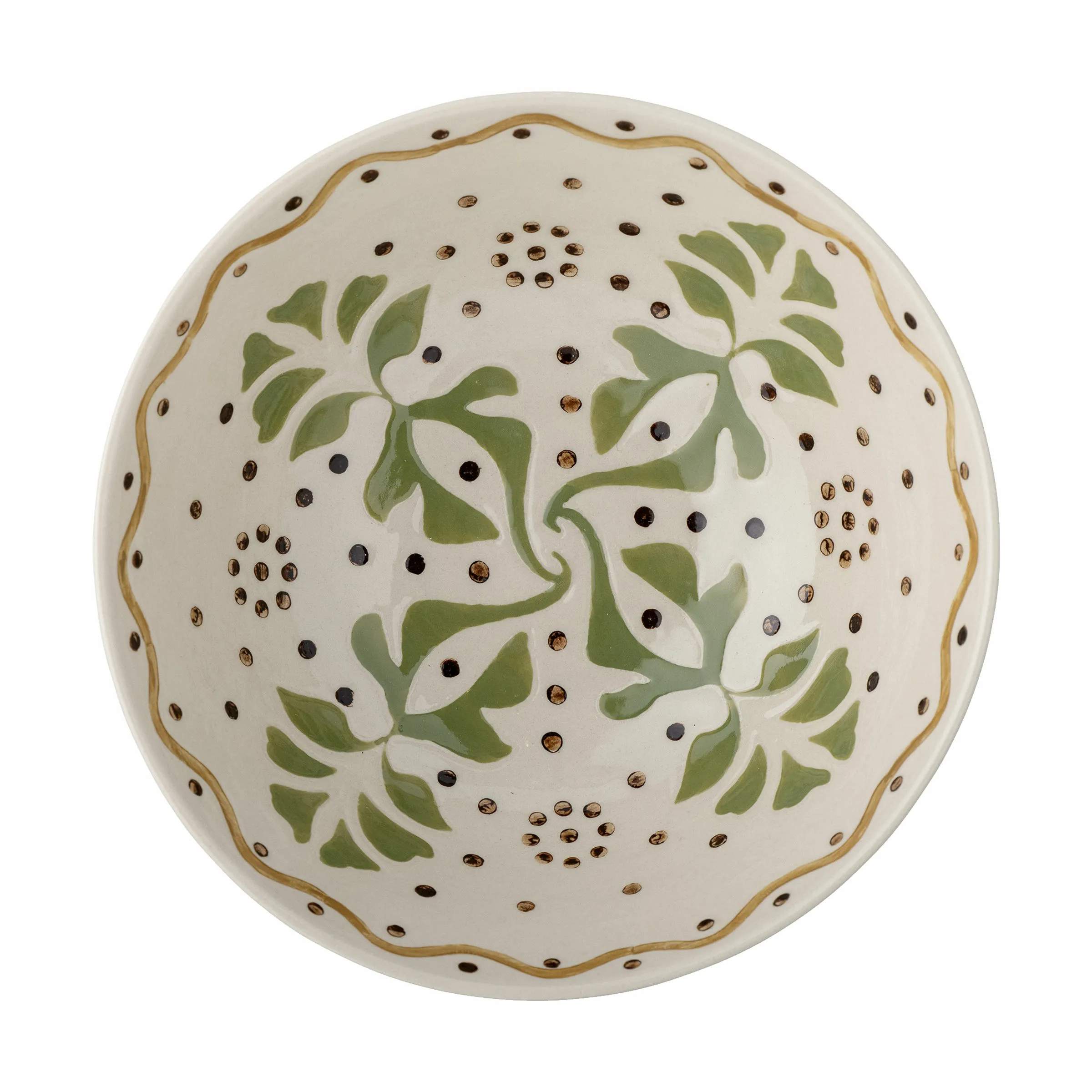 Bloomingville Skåle Heikki Skål i Grøn/hvid/brun, 1