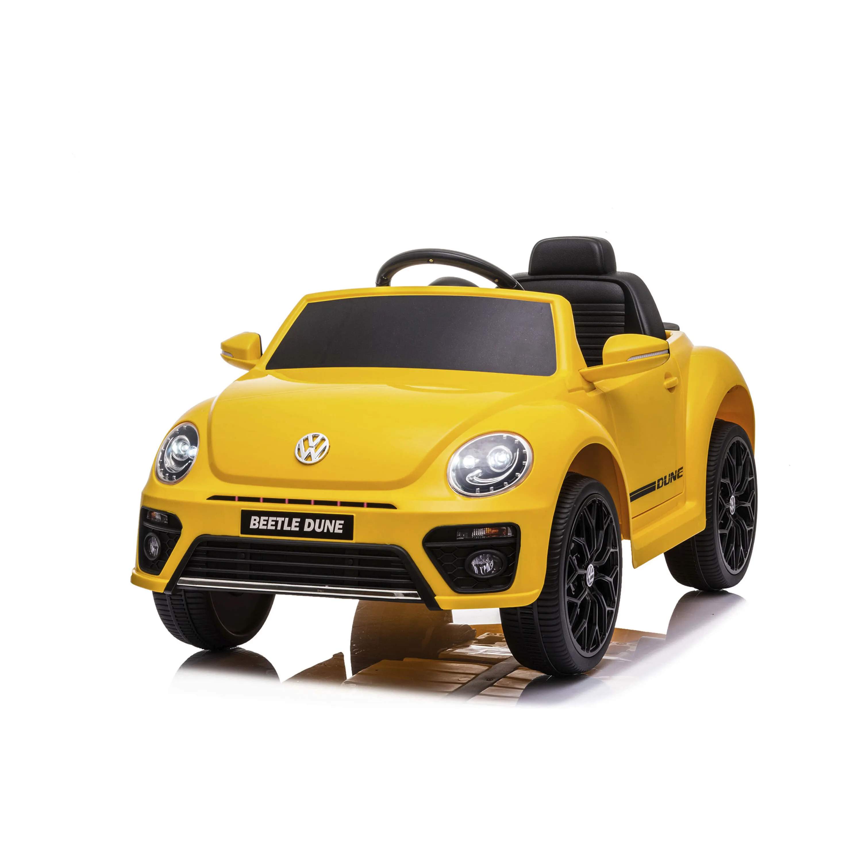 NORDIC PLAY Speed El-biler til børn Elektrisk Bil - VW Beetle Dune i Gul/Sort/Sølv, 1