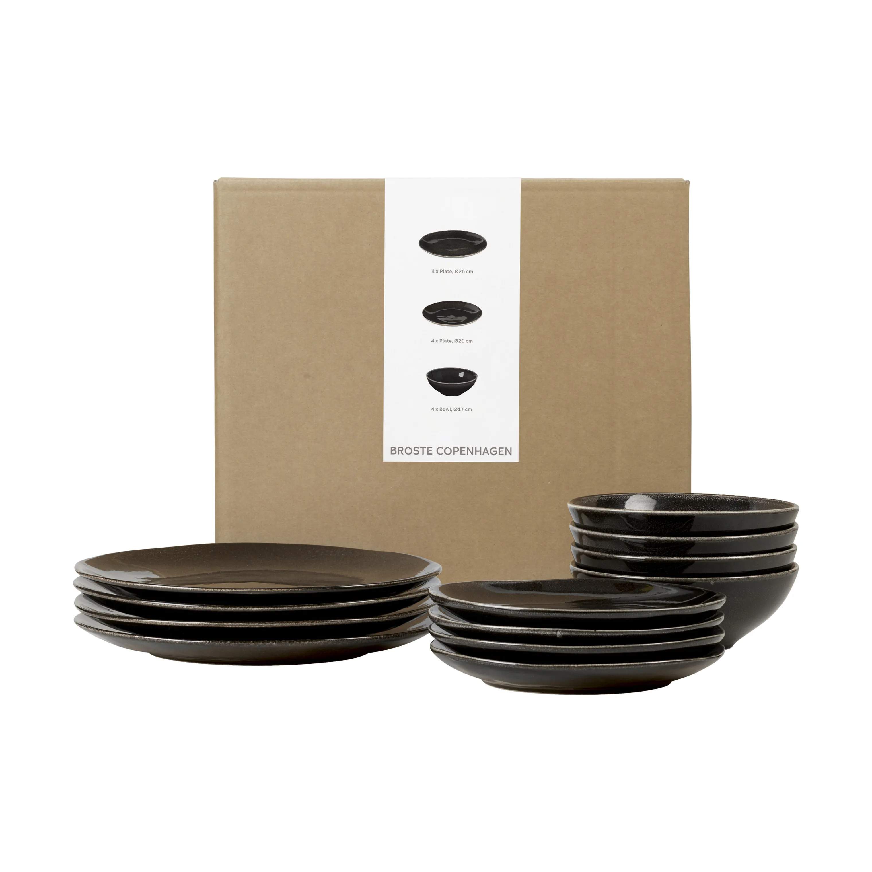 Nordic Coal Middagssæt - 12 dele, charcoal, large