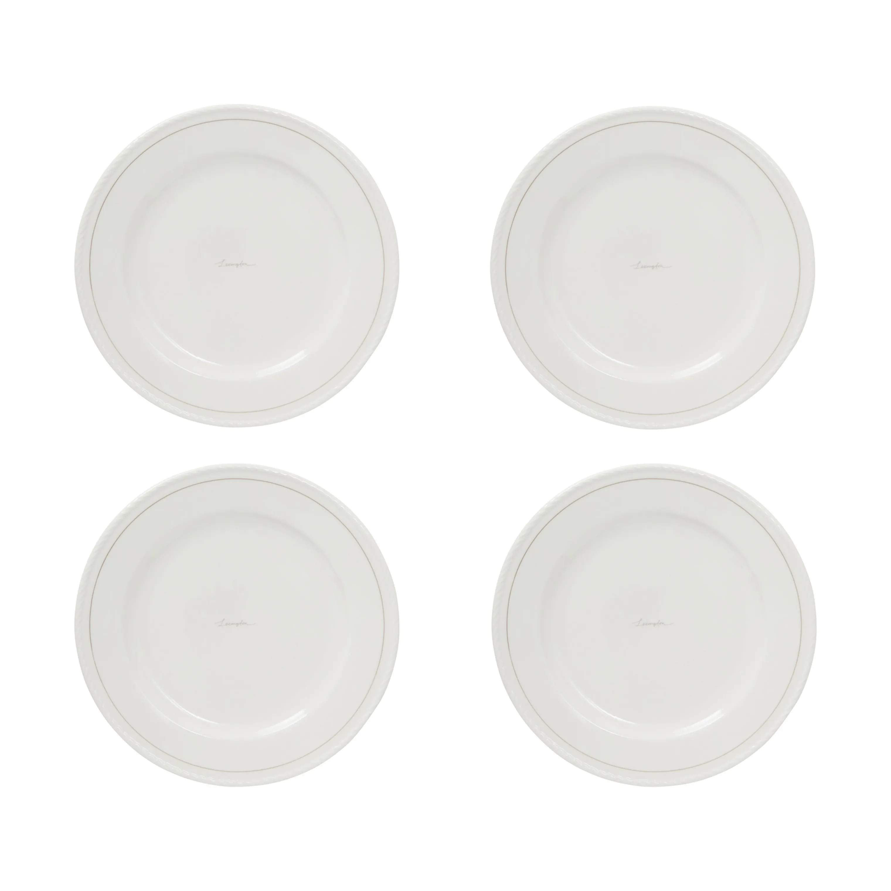 Middagstallerken - 4 stk., white/beige, large