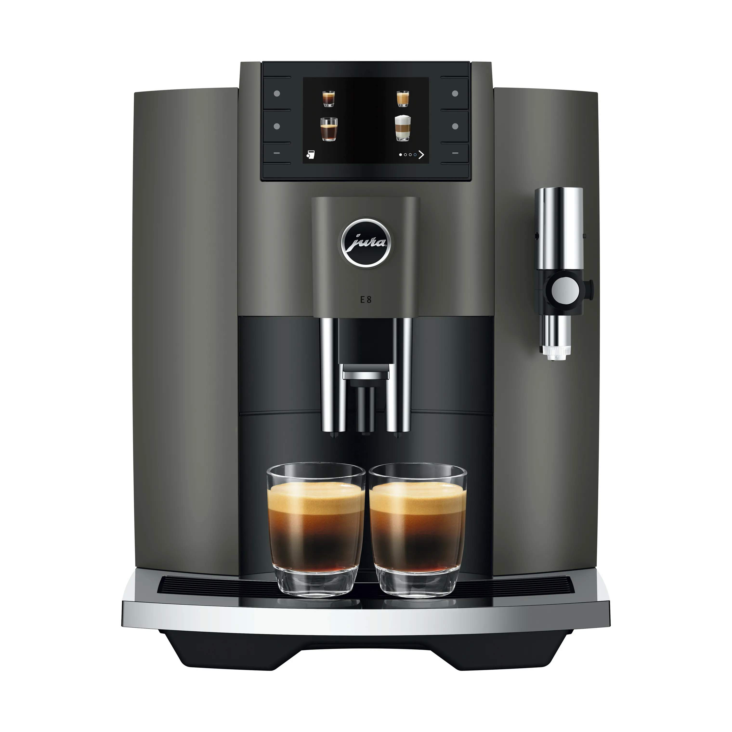 E8 (EC) Kaffemaskine, dark inox, large
